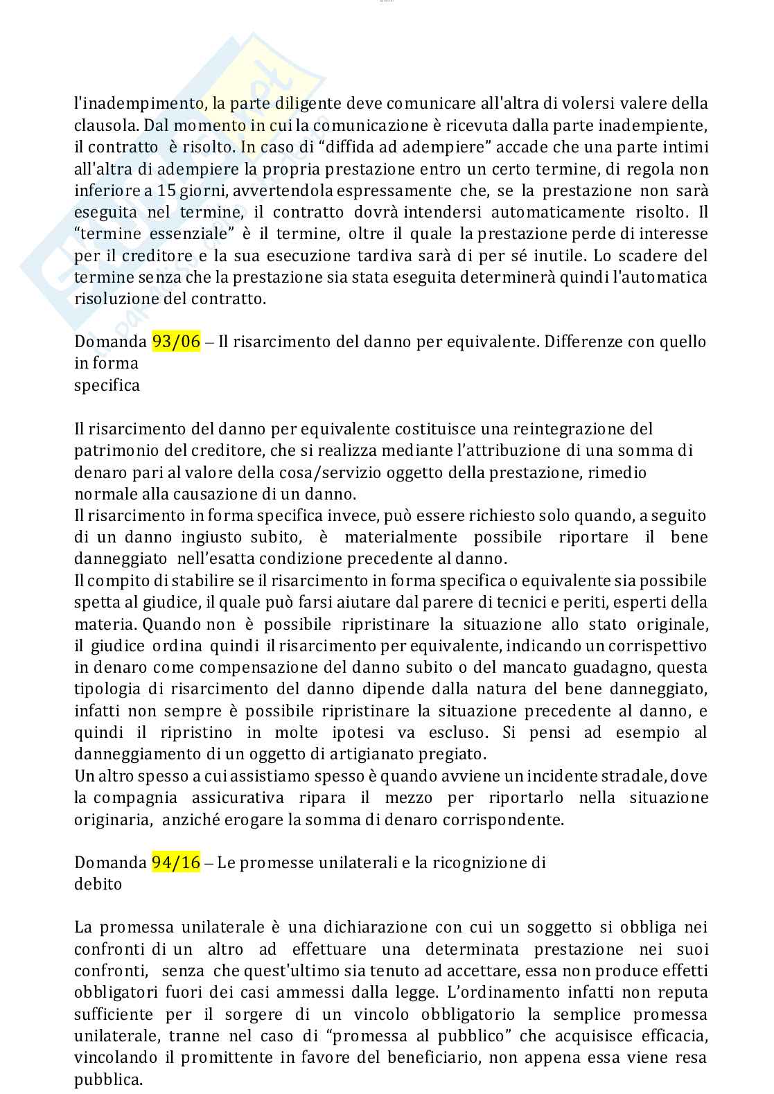 Risposte domande aperte di Diritto privato aggiornate al 2024  Pag. 16