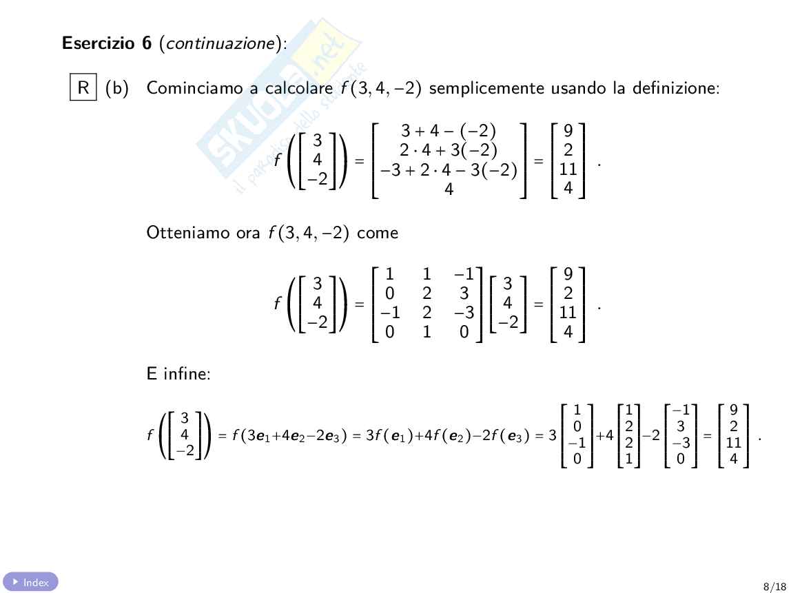 Quiz con soluzione Algebra e geometria lineare Pag. 16
