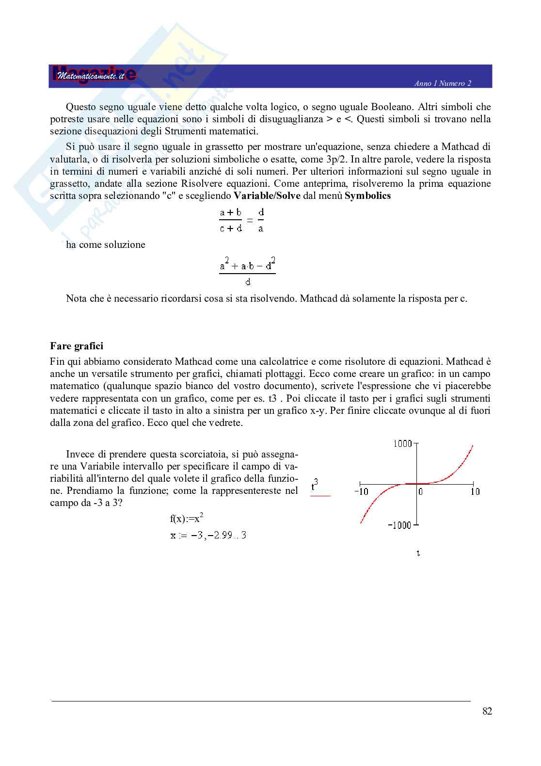 Breve guida a Mathcad Pag. 6