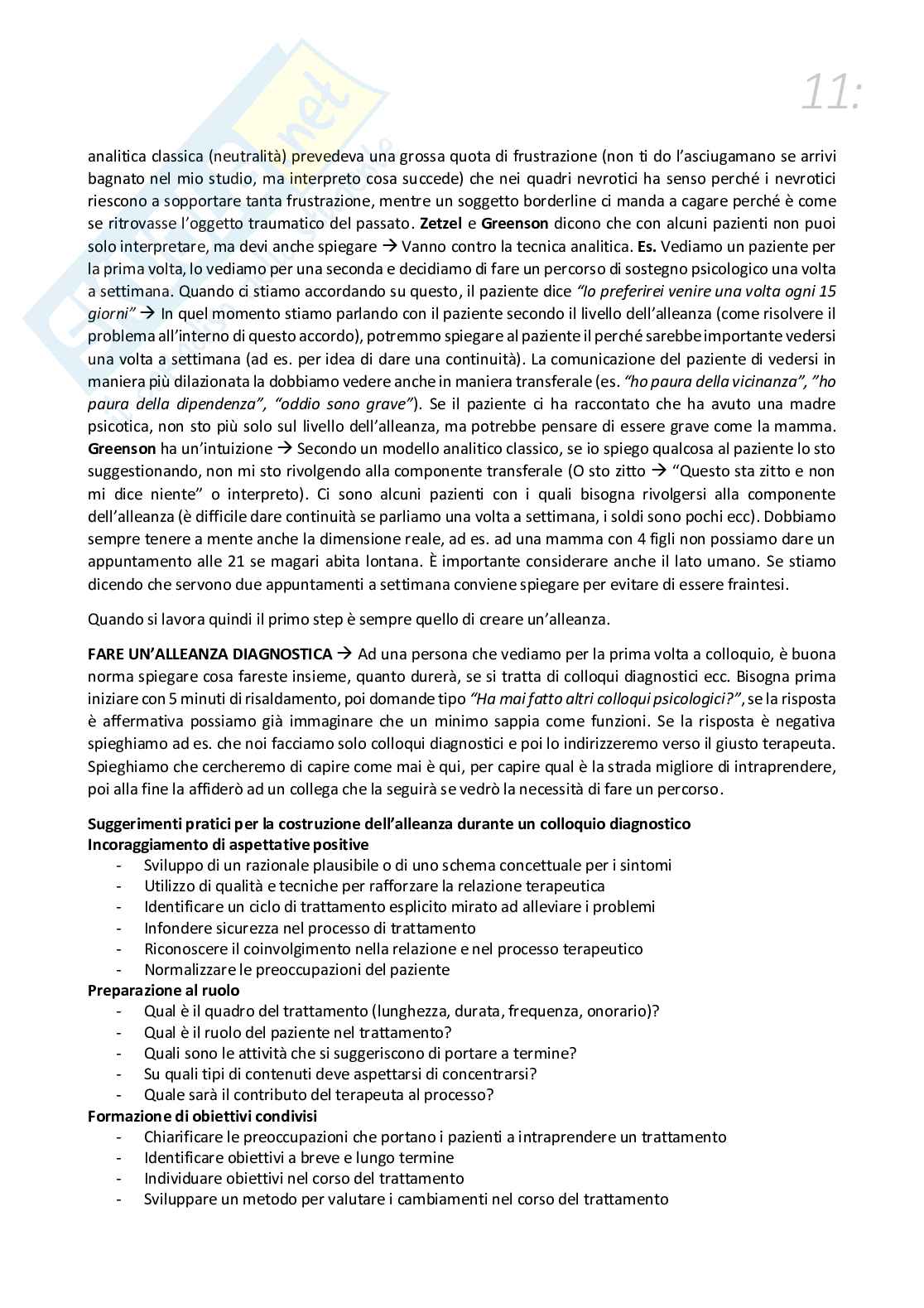 Appunti di Teorie e tecniche del colloquio psicologico Pag. 11