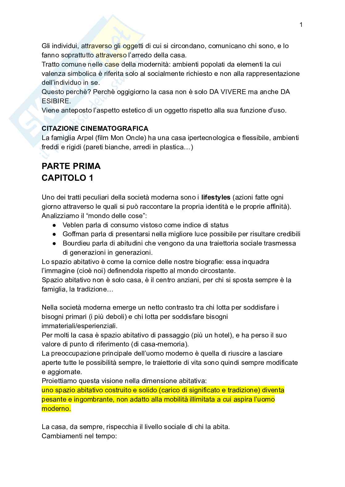 Riassunto esame Teoria e tecnica della comunicazione pubblicitaria, Prof. Casale Roberta, libro consigliato Da Home a house , Casale Pag. 1