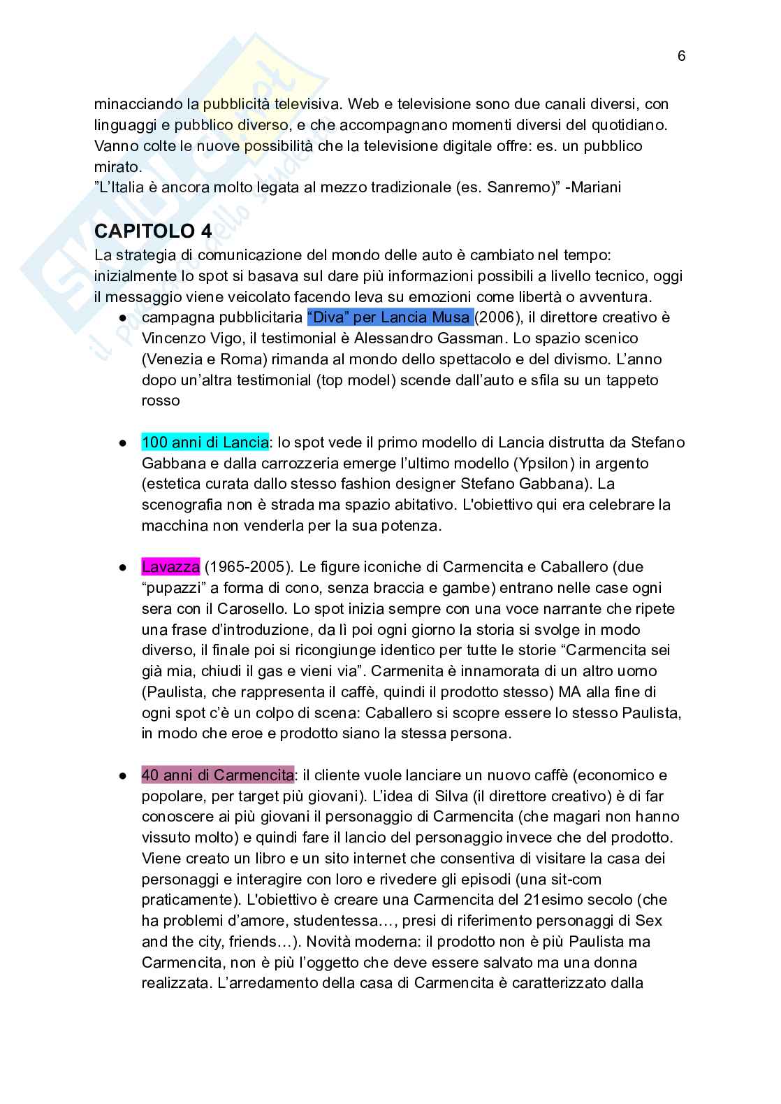 Riassunto esame Teoria e tecnica della comunicazione pubblicitaria, Prof. Casale Roberta, libro consigliato Da Home a house , Casale Pag. 6