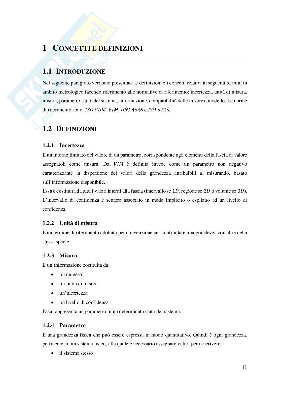 Riassunti di Misure meccaniche e termiche Pag. 11