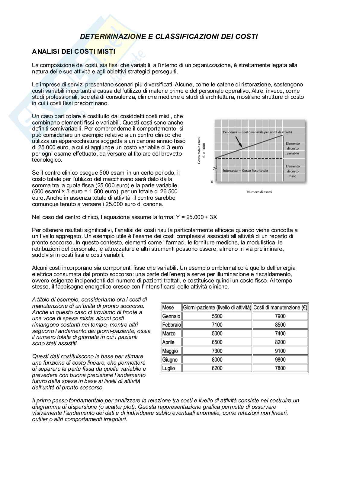 Appunti di Economia e organizzazione aziendale sui costi Pag. 1