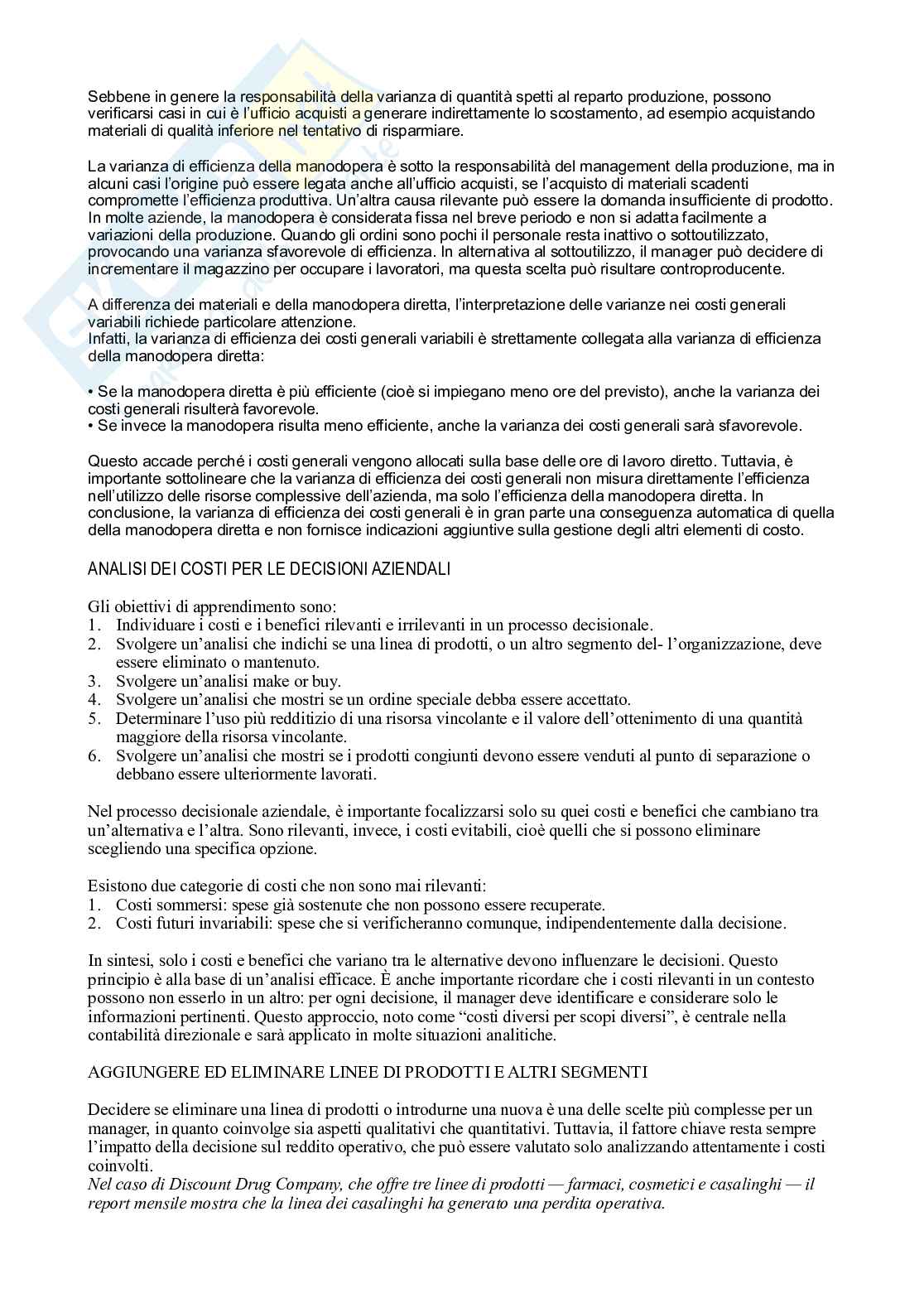 Appunti di Economia e organizzazione aziendale sui costi Pag. 6