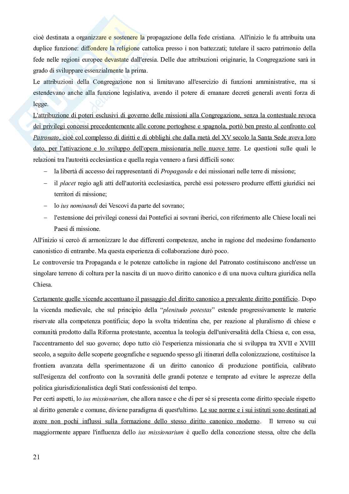 Riassunto esame Diritto canonico, Prof. Milani Daniela, libro consigliato Lezioni di diritto canonico (5^ edizione), Dalla Torre Pag. 21