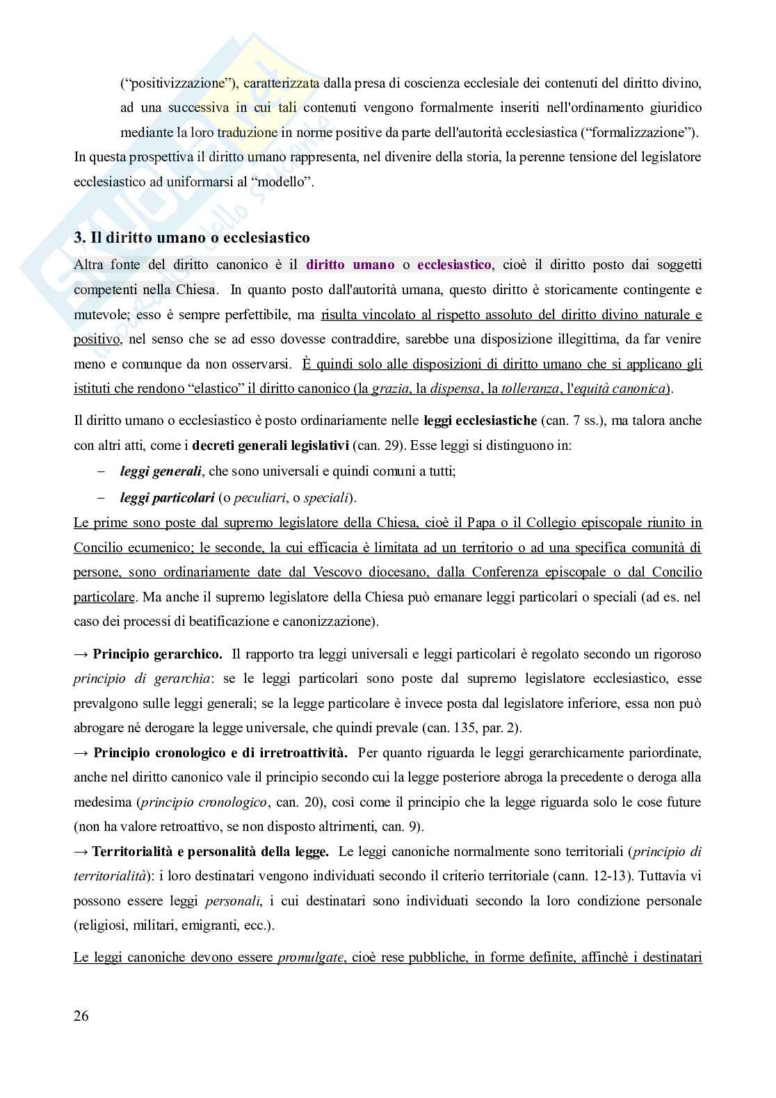 Riassunto esame Diritto canonico, Prof. Milani Daniela, libro consigliato Lezioni di diritto canonico (5^ edizione), Dalla Torre Pag. 26