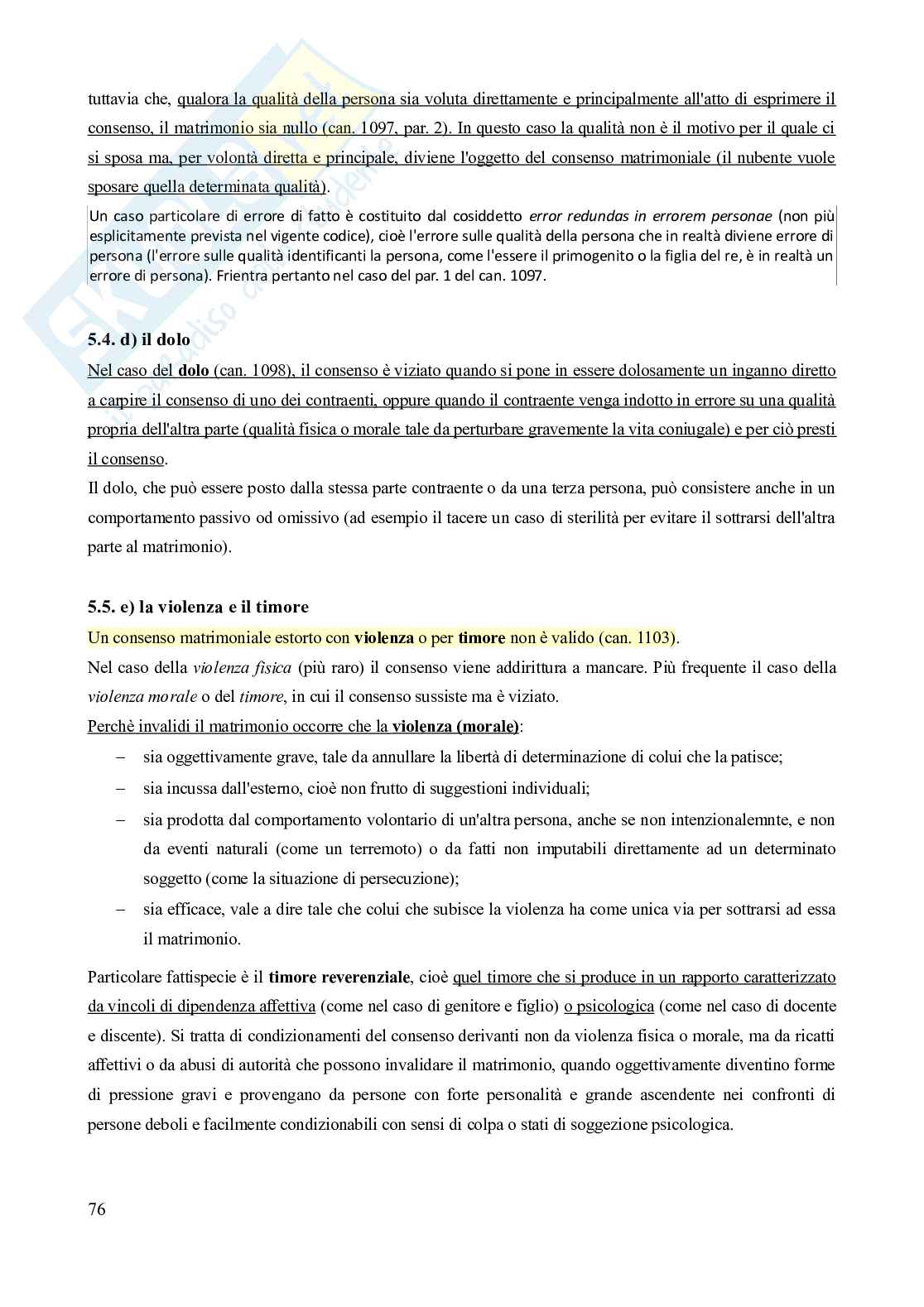 Riassunto esame Diritto canonico, Prof. Milani Daniela, libro consigliato Lezioni di diritto canonico (5^ edizione), Dalla Torre Pag. 76