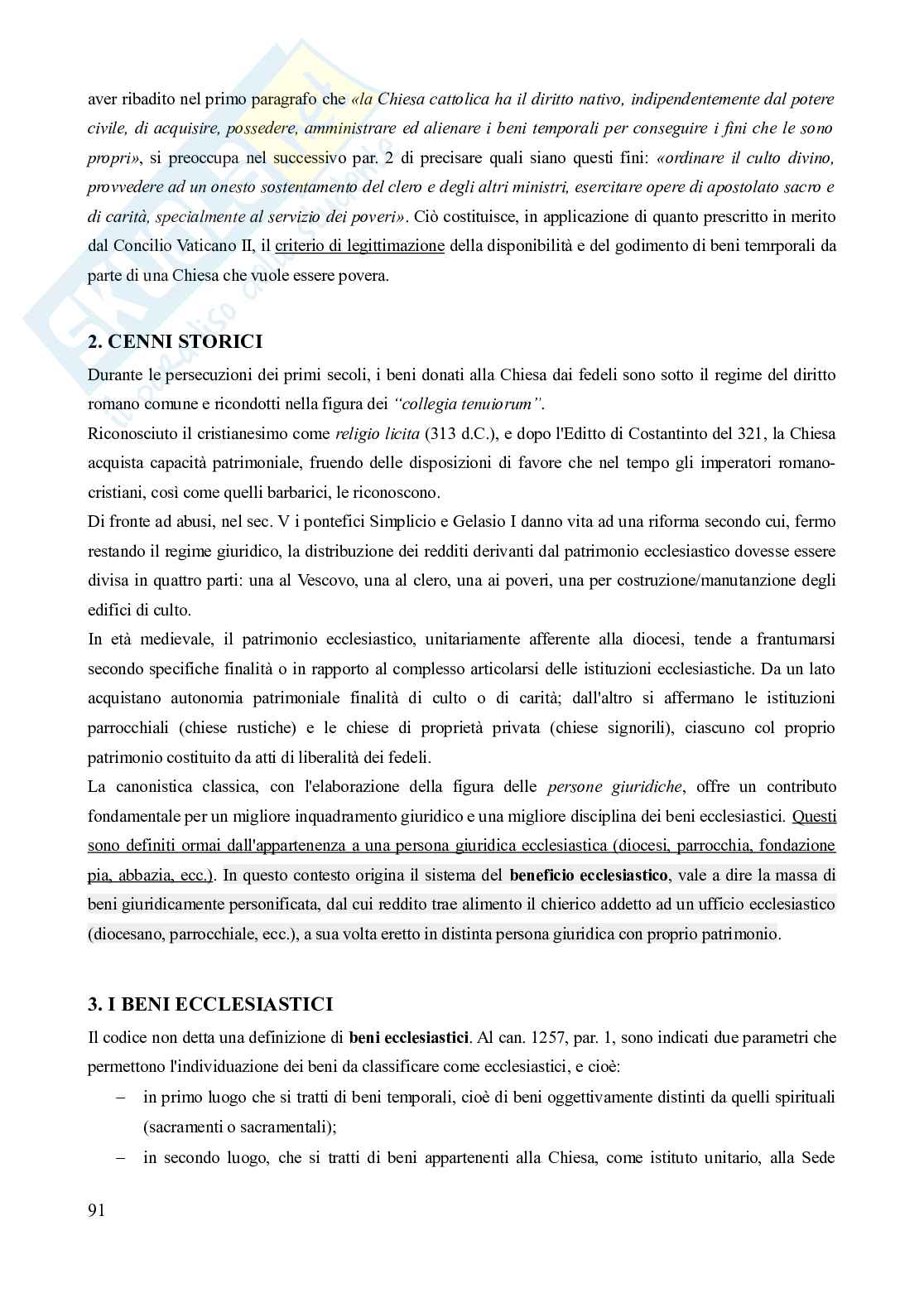Riassunto esame Diritto canonico, Prof. Milani Daniela, libro consigliato Lezioni di diritto canonico (5^ edizione), Dalla Torre Pag. 91