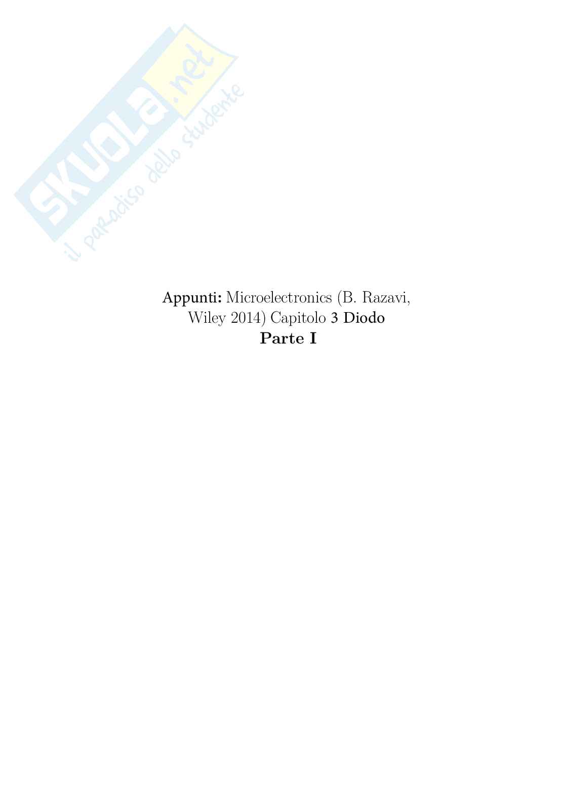 Appunti Elettronica analogica sugli diode - Parte I Pag. 1