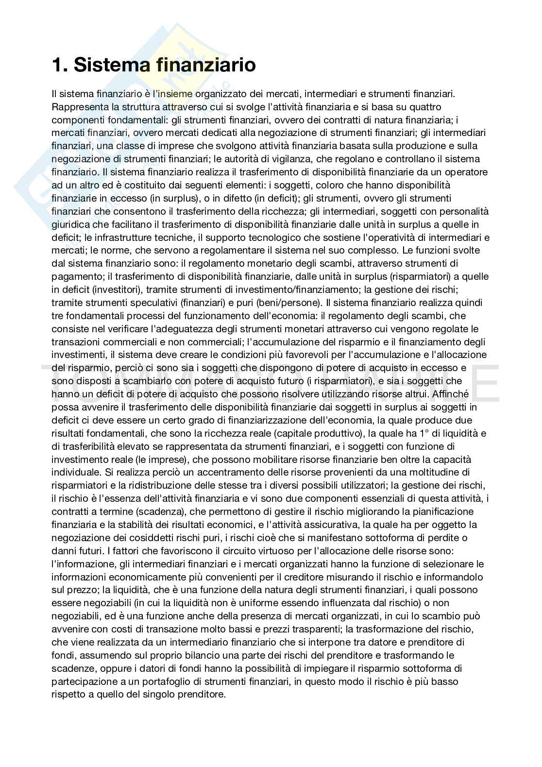 Domande e risposte per esame di Economia degli intermediari finanziari  Pag. 1