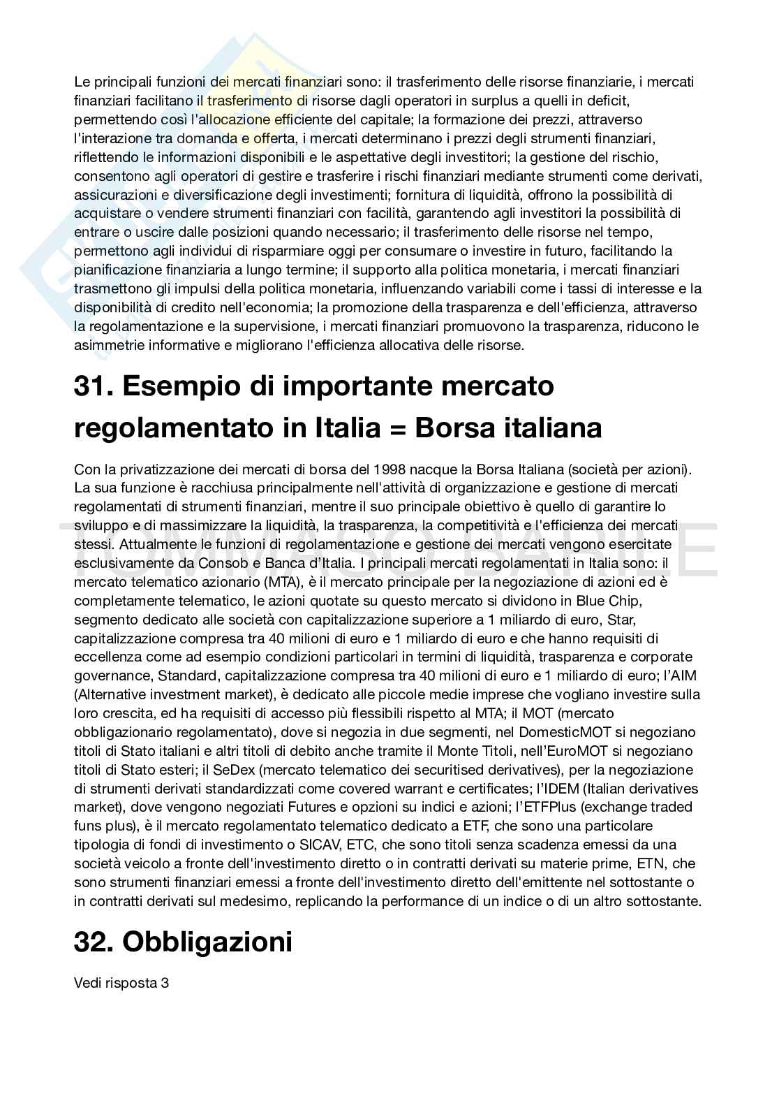 Domande e risposte per esame di Economia degli intermediari finanziari  Pag. 11