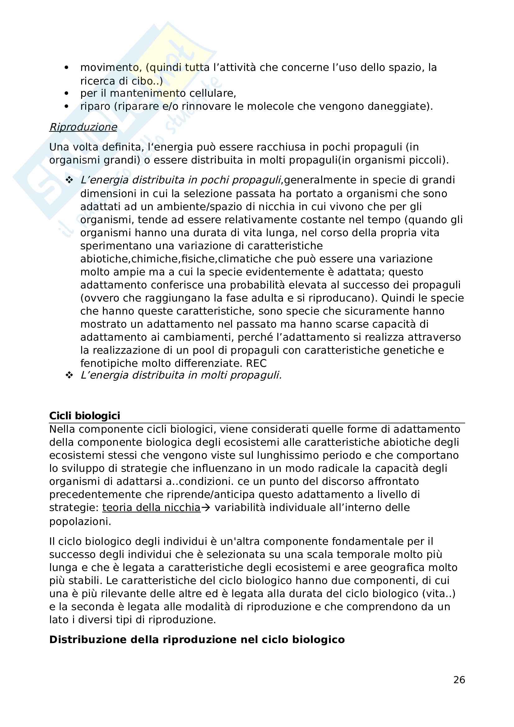 Appunti completi di tutte le lezioni sul corso di ecologia Pag. 26