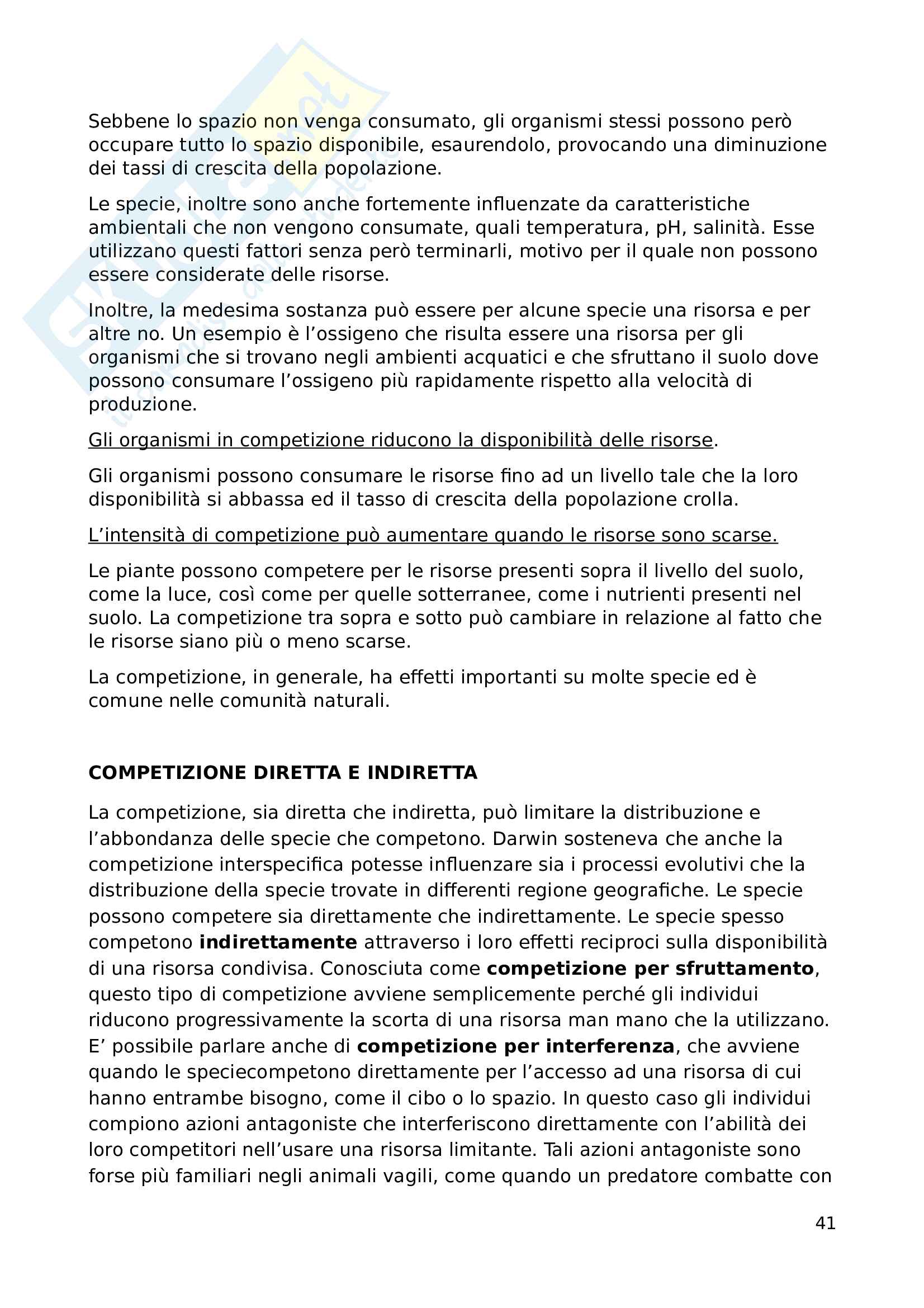 Appunti completi di tutte le lezioni sul corso di ecologia Pag. 41