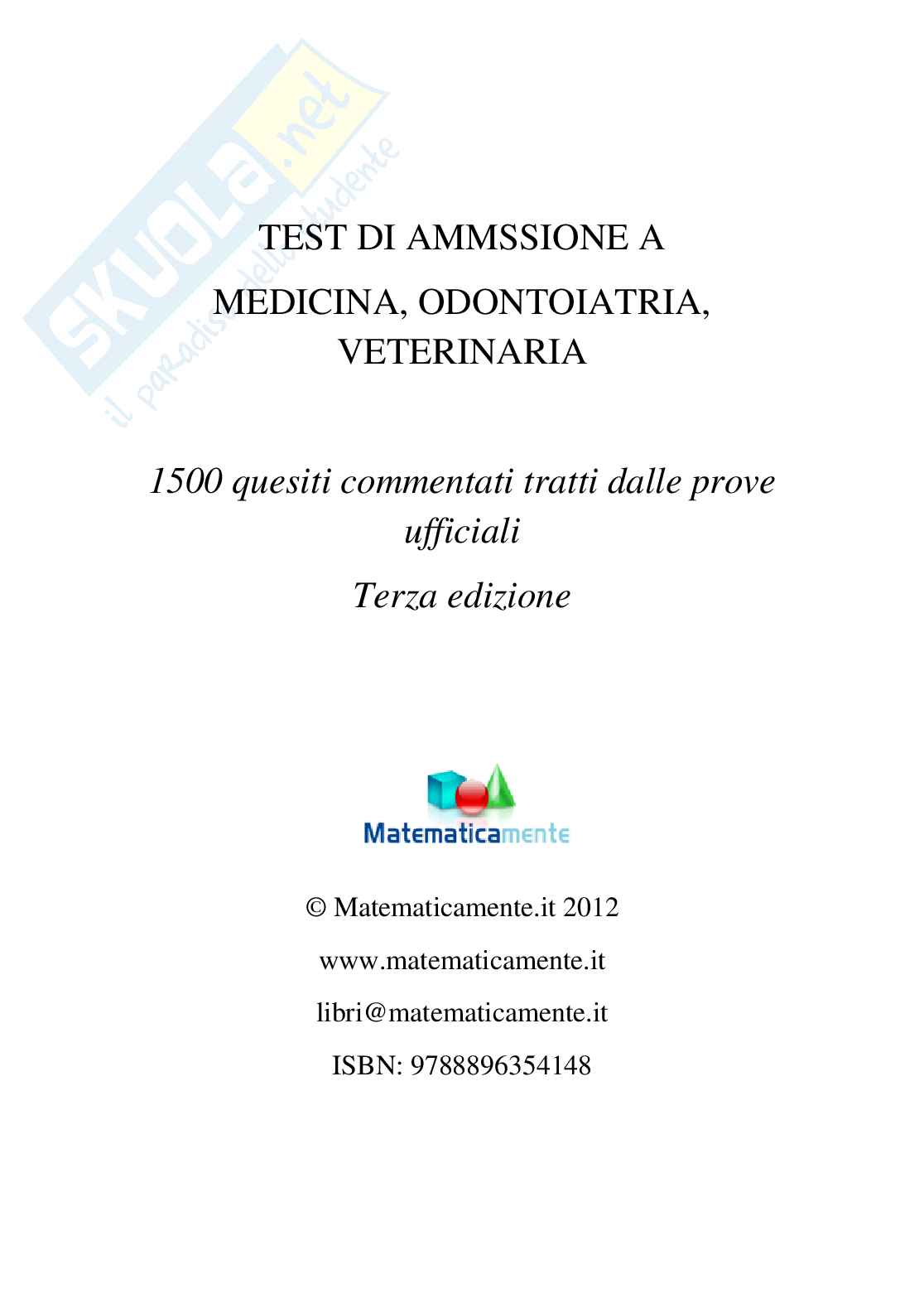 Test di ammissione a medicina, odontoiatria, veterinaria (ebook) Pag. 2