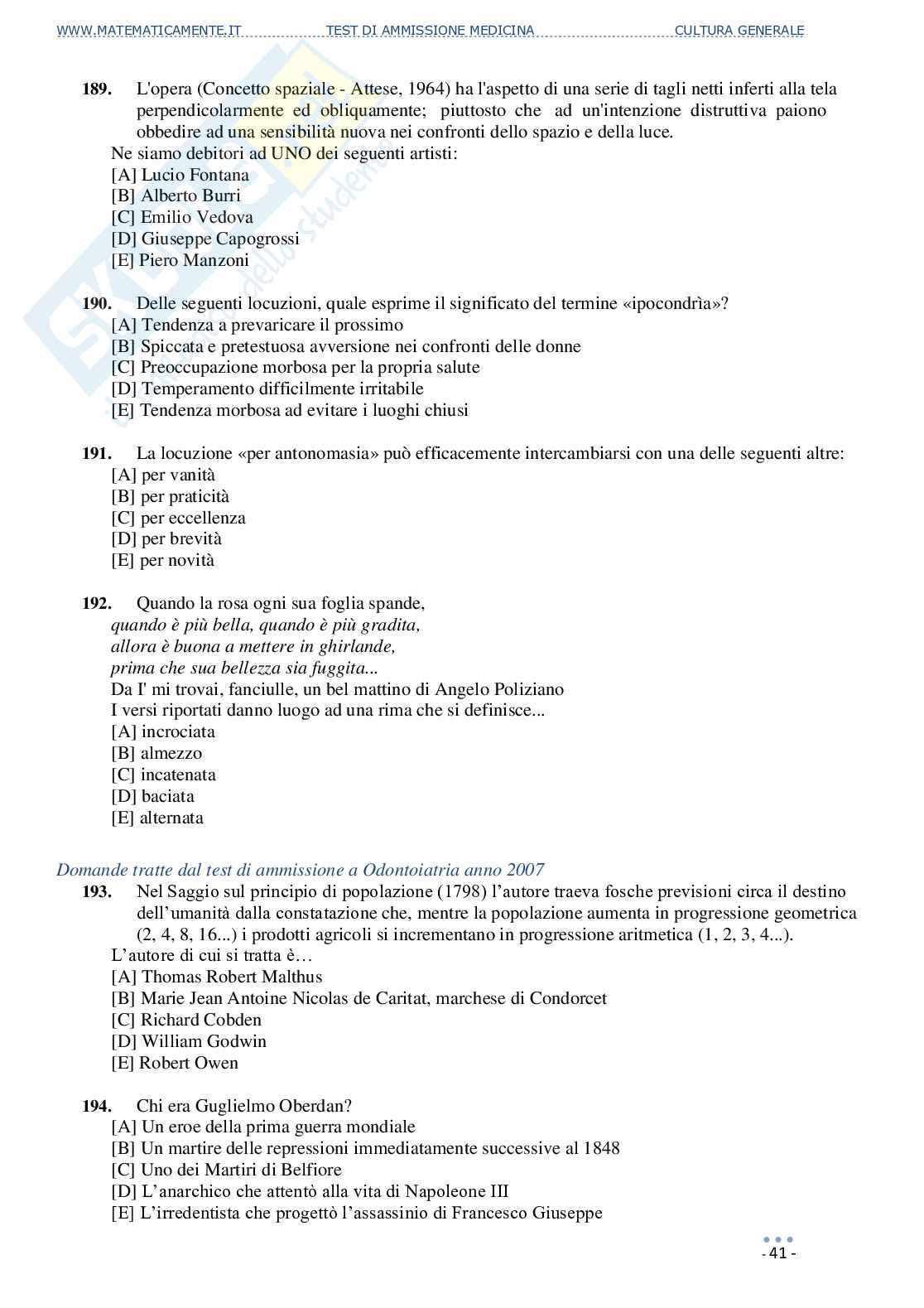 Test di ammissione a medicina, odontoiatria, veterinaria (ebook) Pag. 41