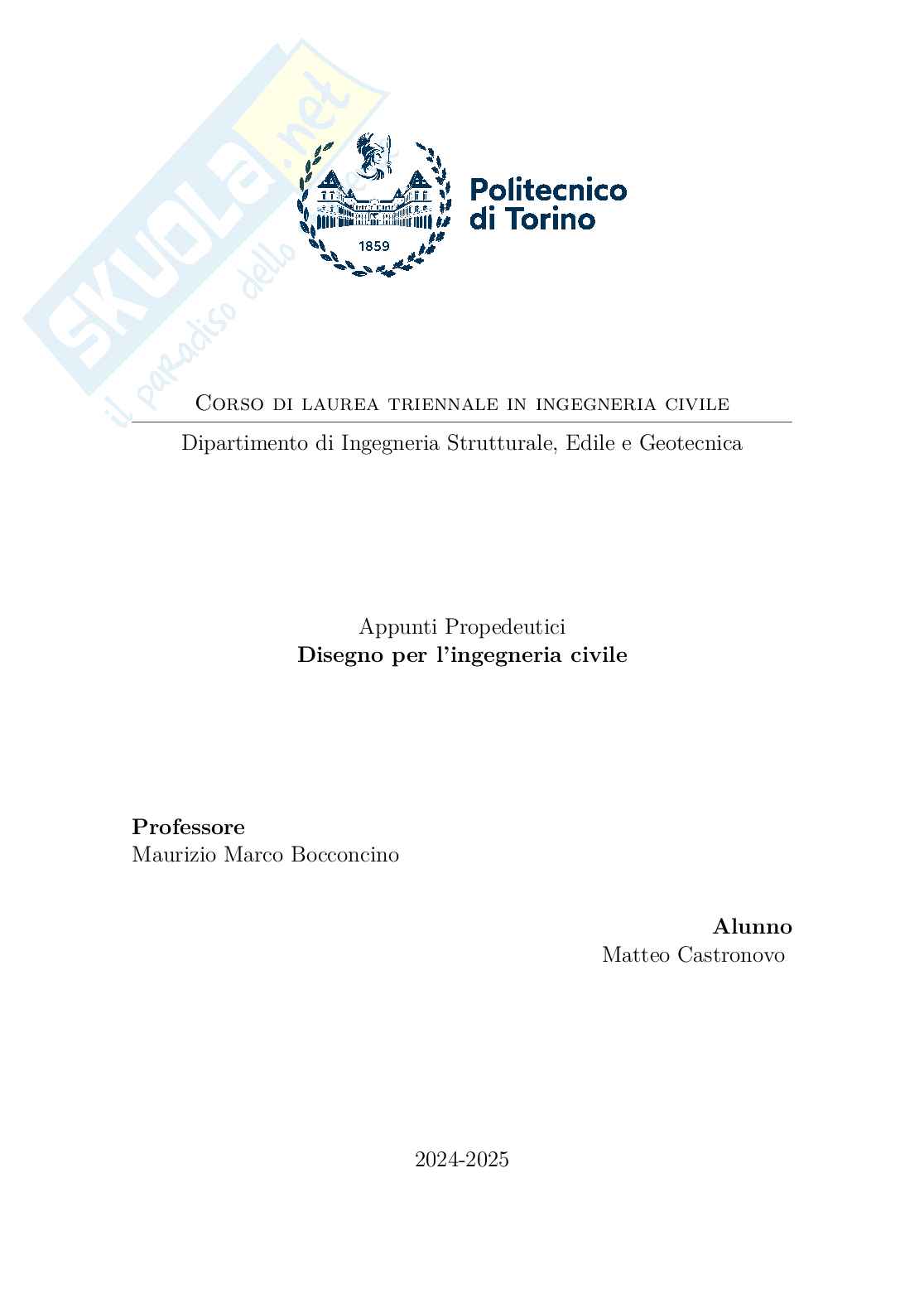 Appunti per Disegno per l'ingegneria civile Pag. 1