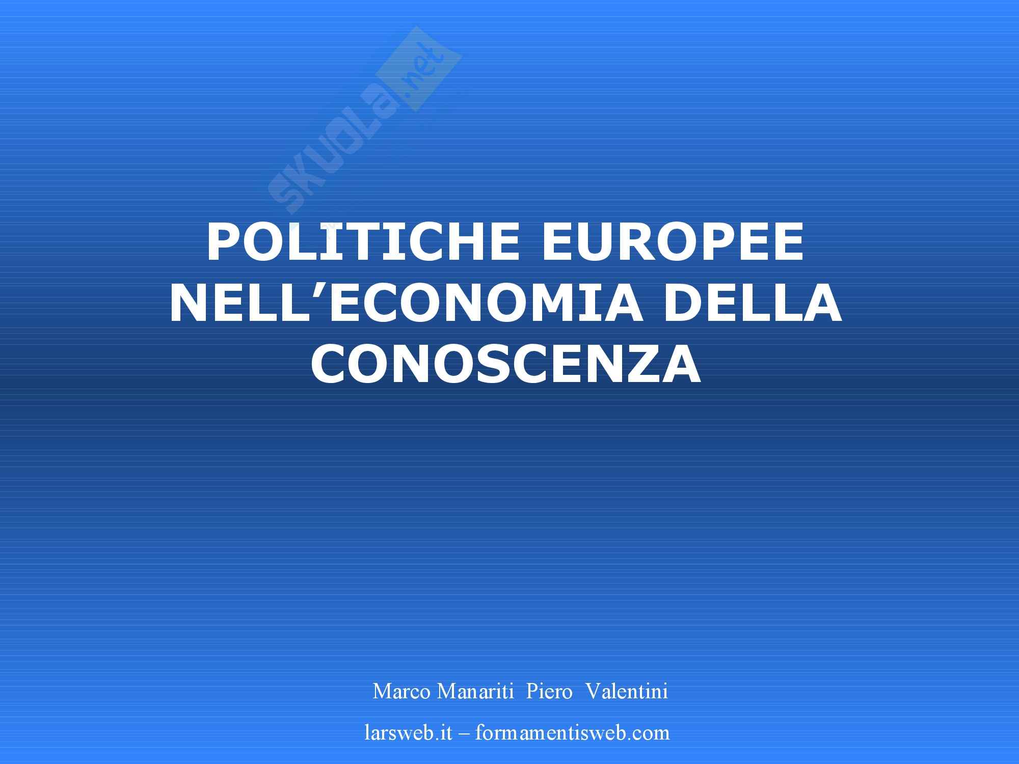 Politiche della formazione e delle risorse umane - Parte terza Pag. 1