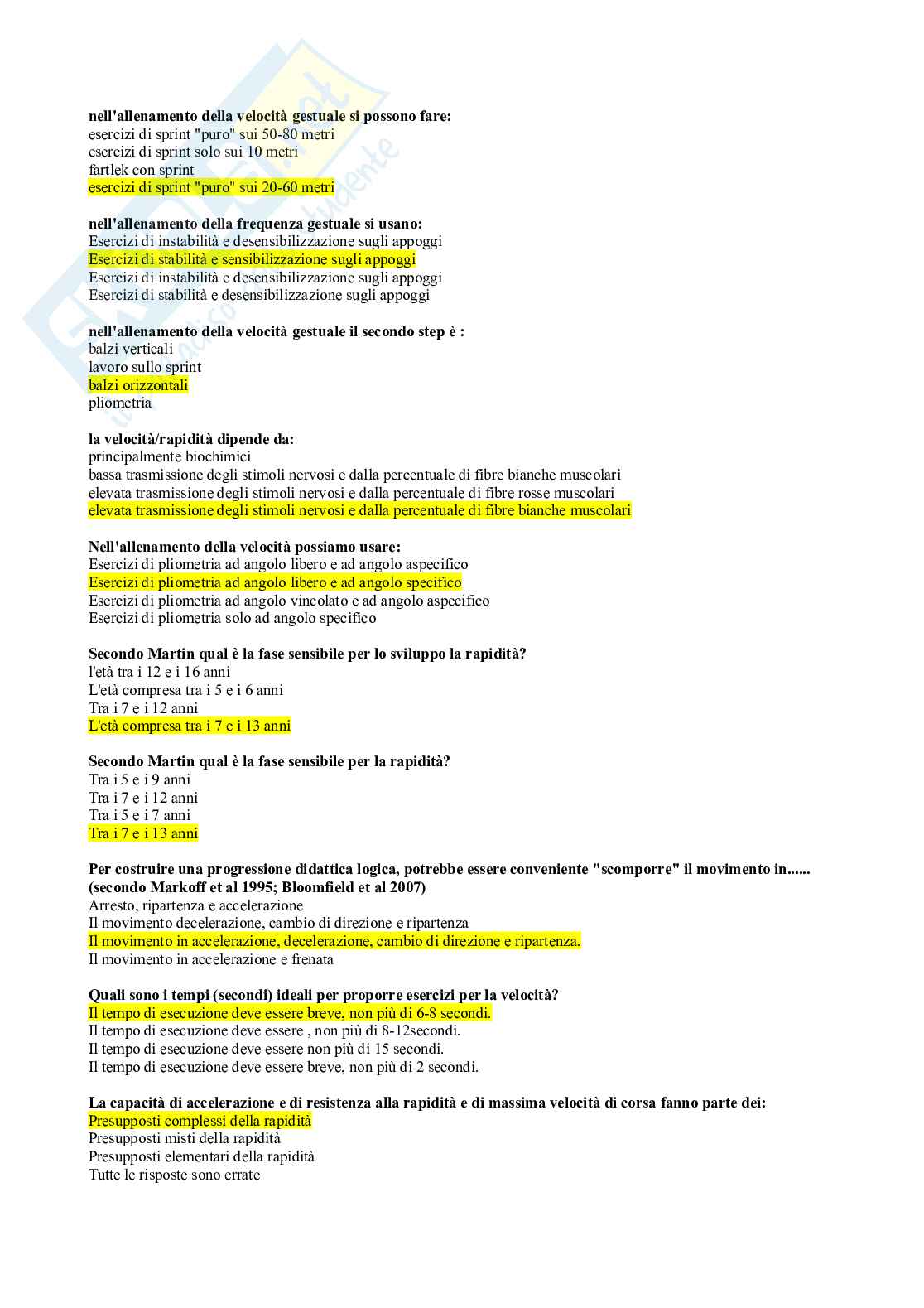 Paniere Teoria e metodologia dell'allenamento Pag. 11
