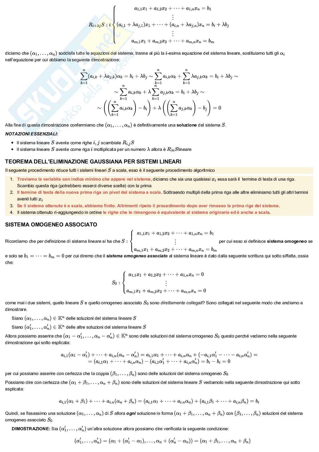 Geometria e Algebra lineare Pag. 2