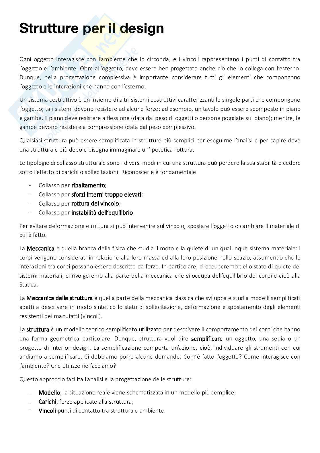 Appunti Strutture per il design Pag. 1