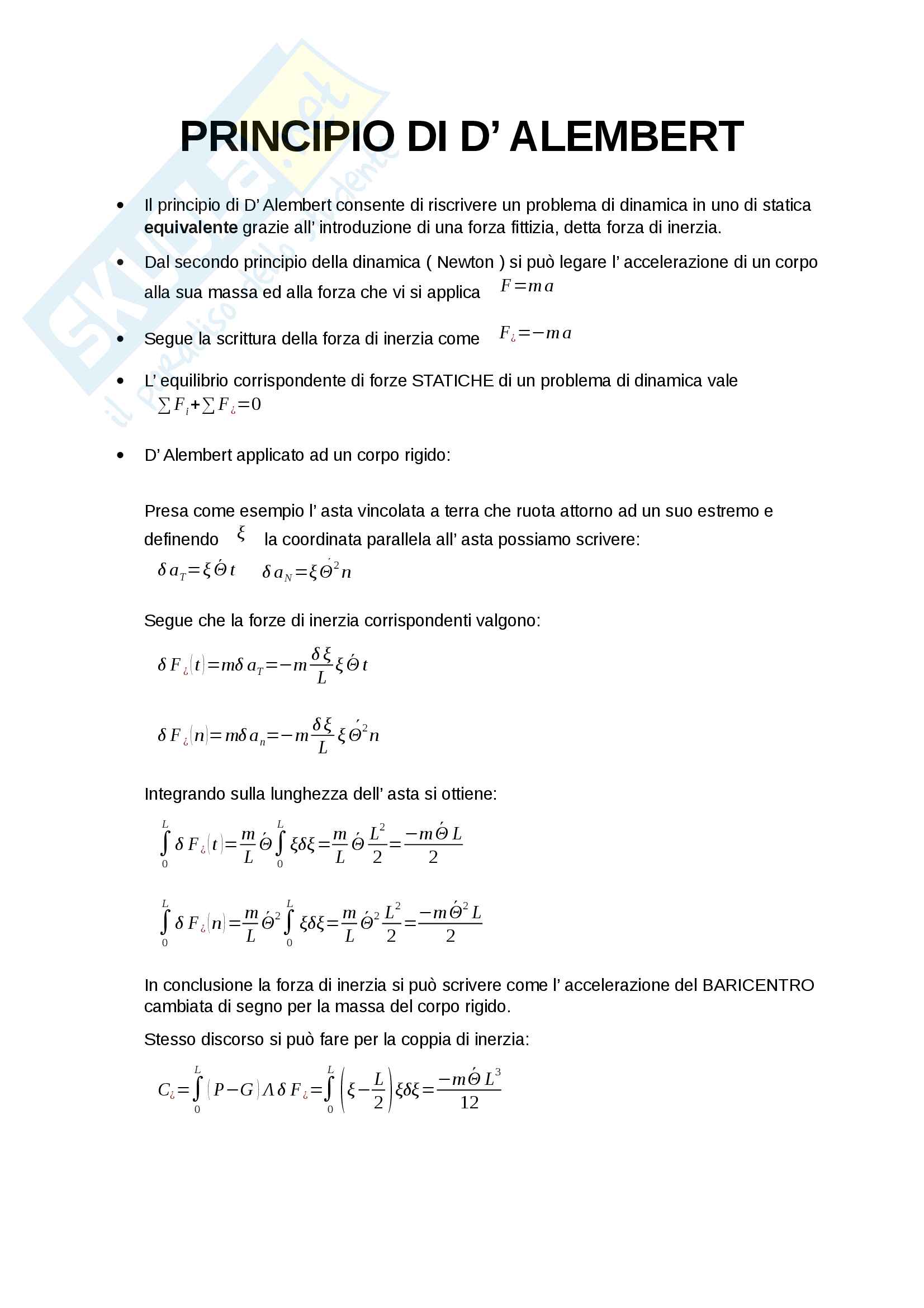 Esame di Meccanica Applicata, Zasso Pag. 1