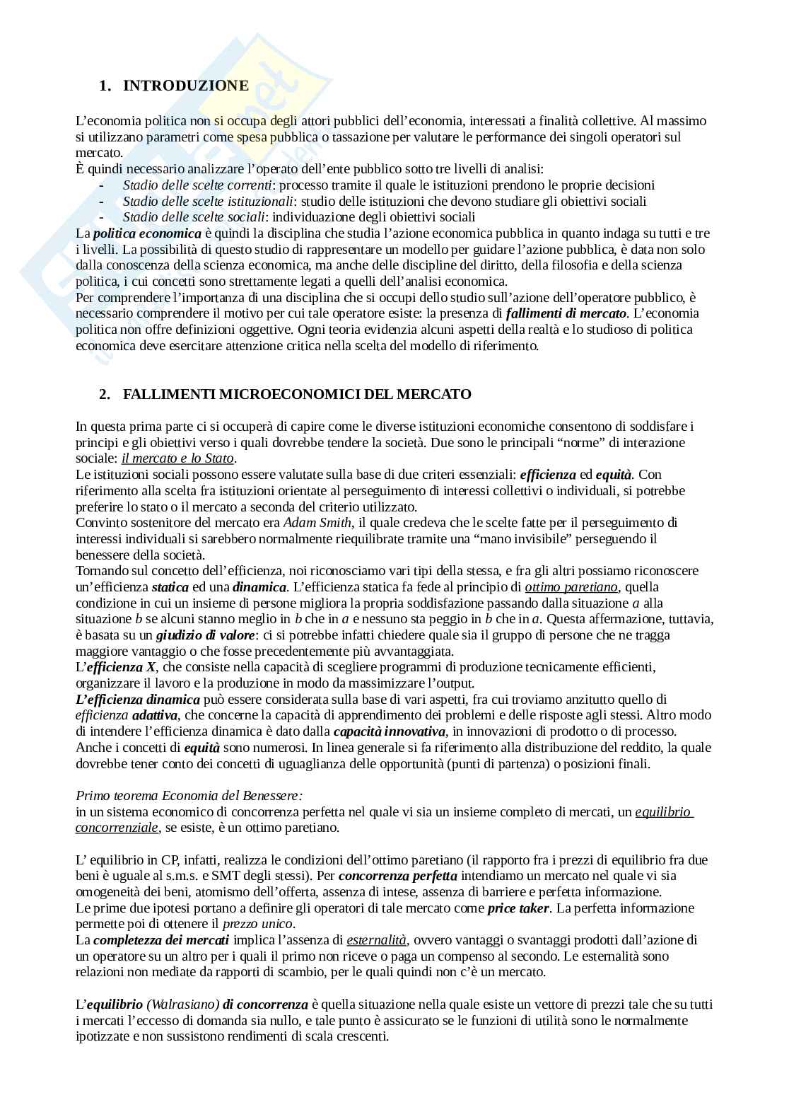 Appunti Politica economica Pag. 1