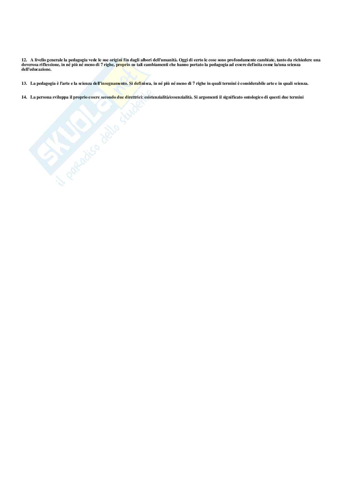 Paniere Pedagogia generale e sociale  - Risposte multiple - aggiornato (2026) Pag. 11