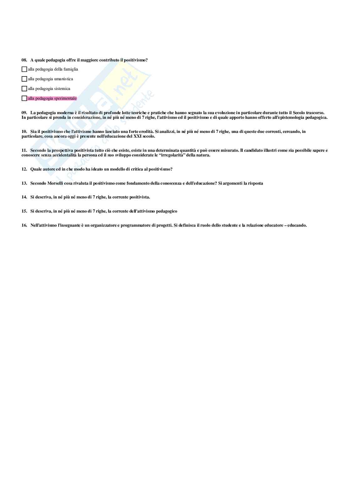 Paniere Pedagogia generale e sociale  - Risposte multiple - aggiornato (2026) Pag. 16