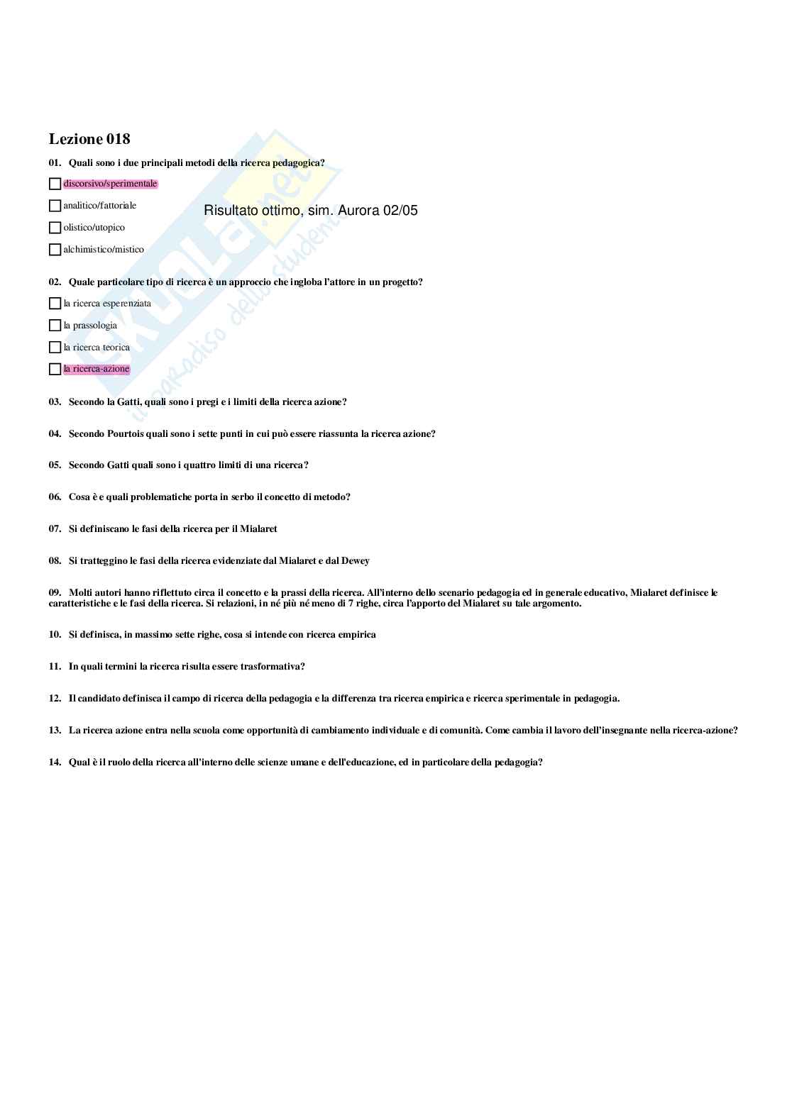 Paniere Pedagogia generale e sociale  - Risposte multiple - aggiornato (2026) Pag. 31