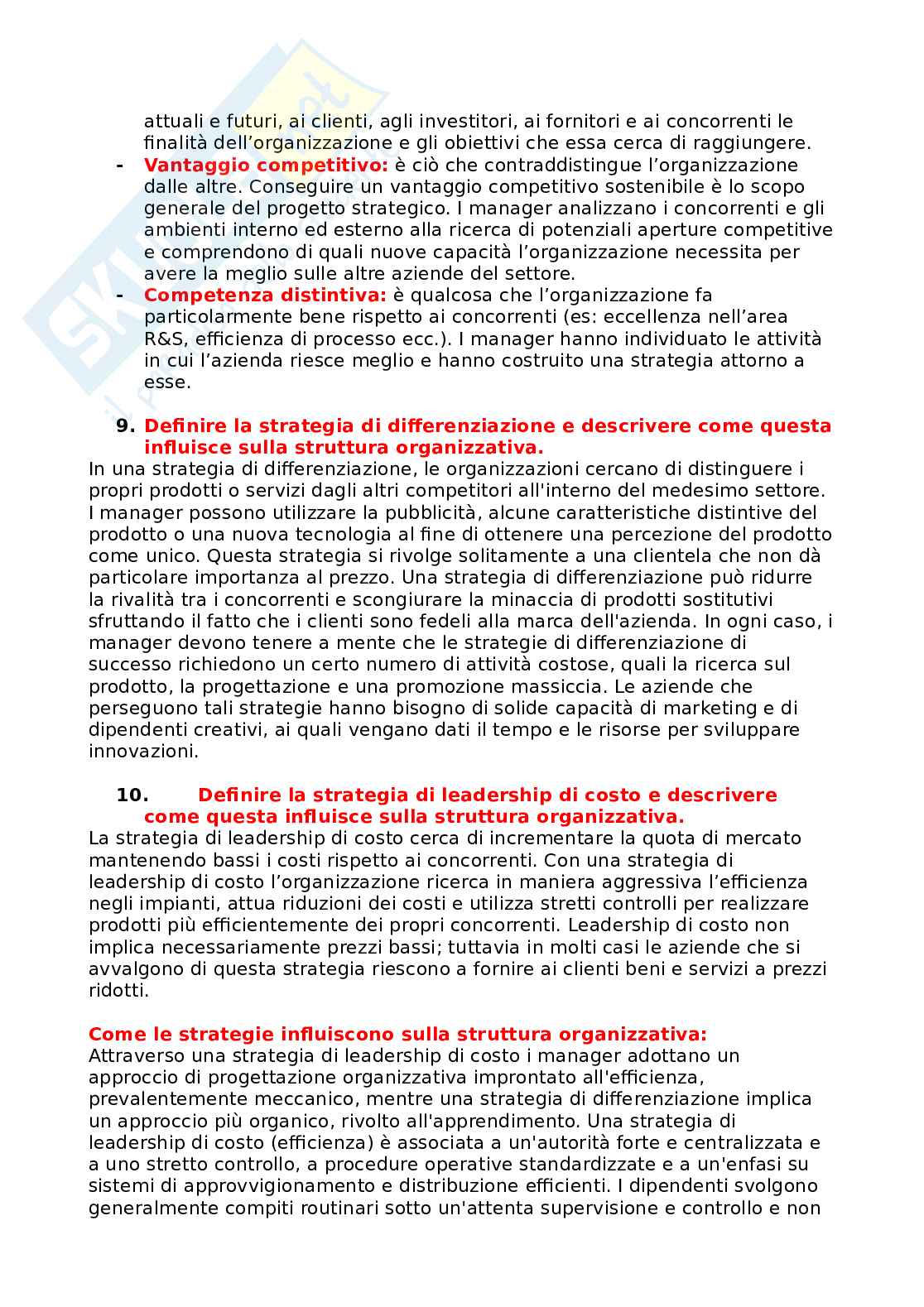 Organizzazione aziendale - risposte palestra Pag. 6