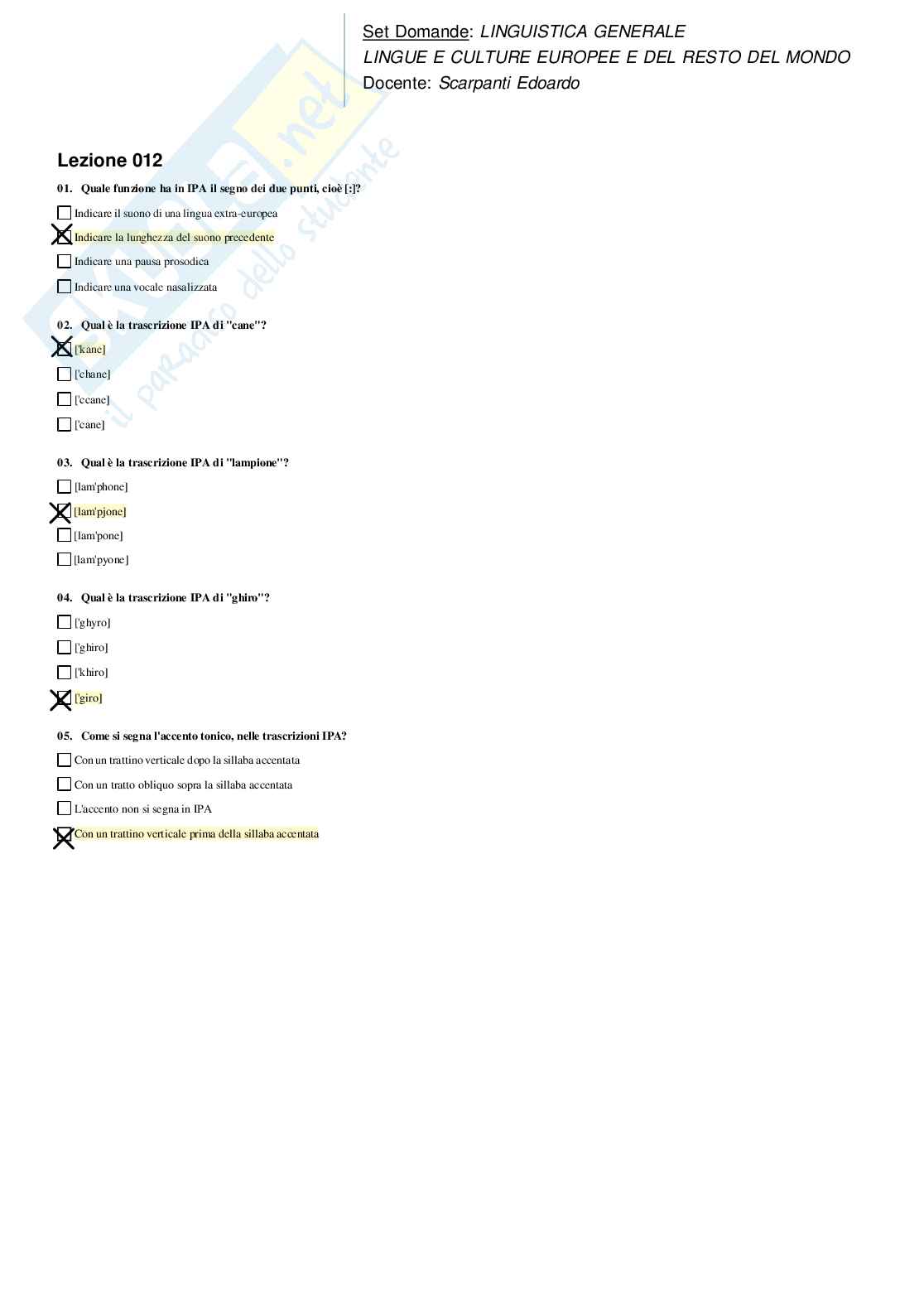 Risposte domande chiuse Linguistica generale aggiornate 2026  Pag. 21