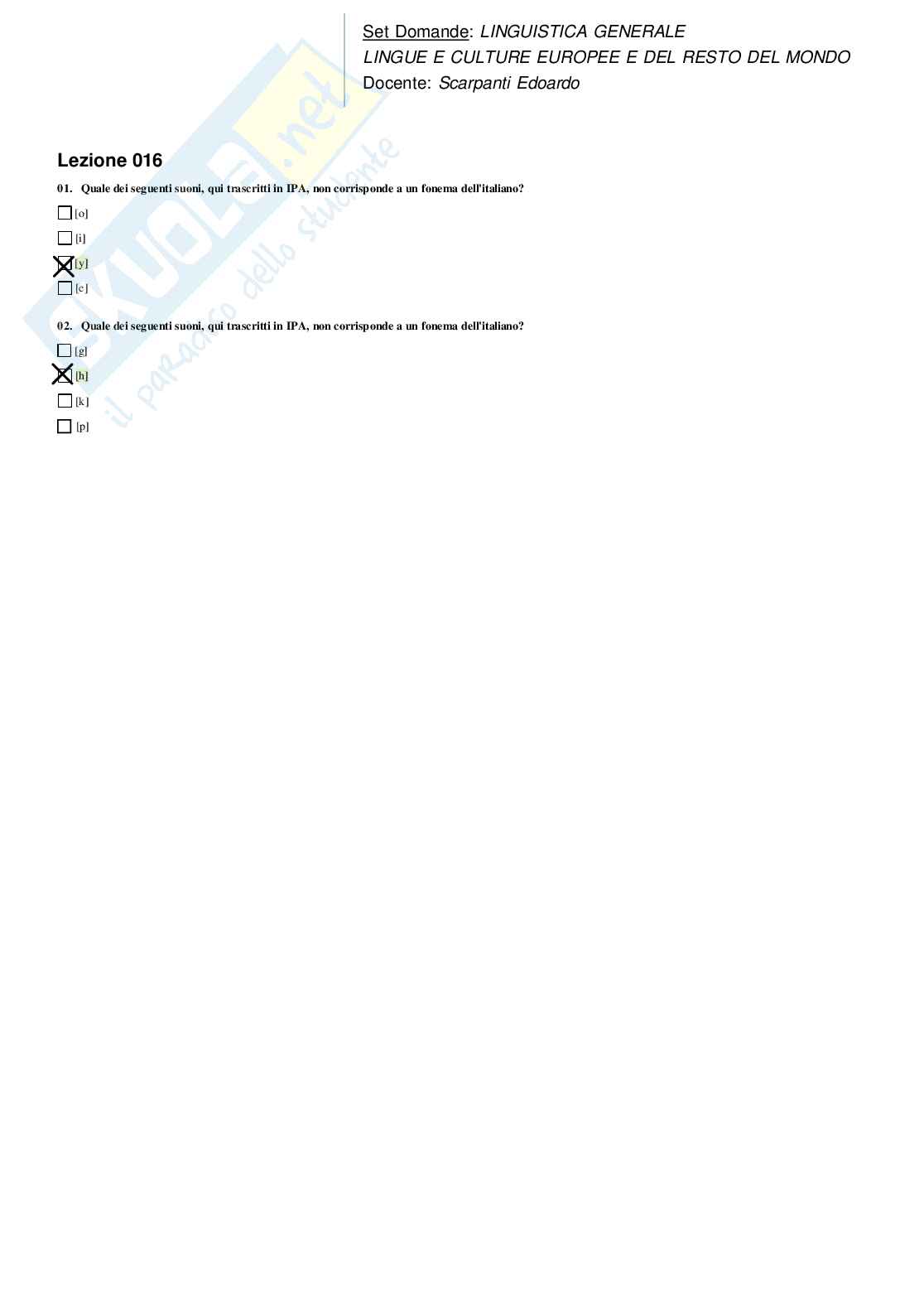 Risposte domande chiuse Linguistica generale aggiornate 2026  Pag. 26