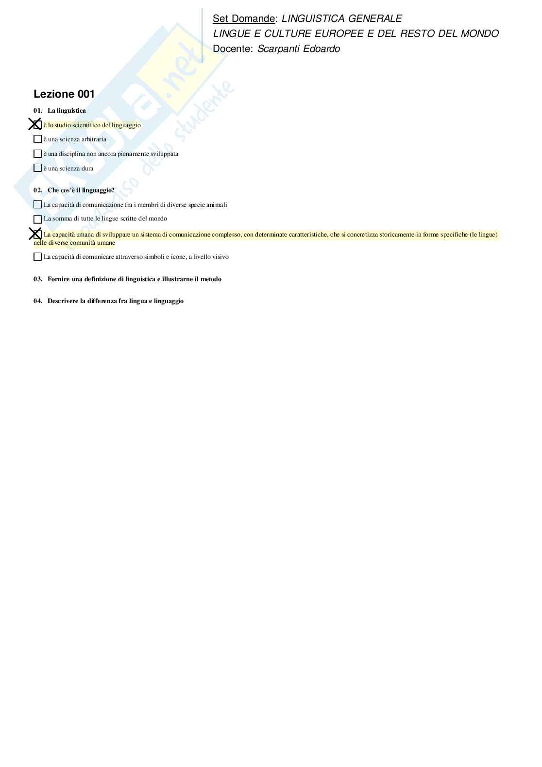 Risposte domande chiuse Linguistica generale aggiornate 2026  Pag. 6