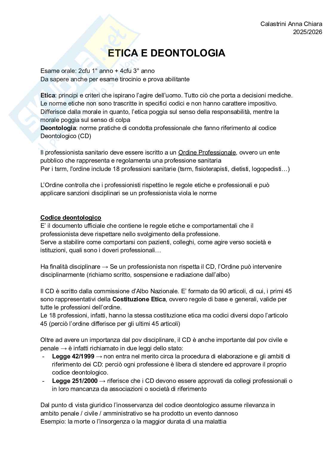 Codice deontologico professioni sanitarie Pag. 1