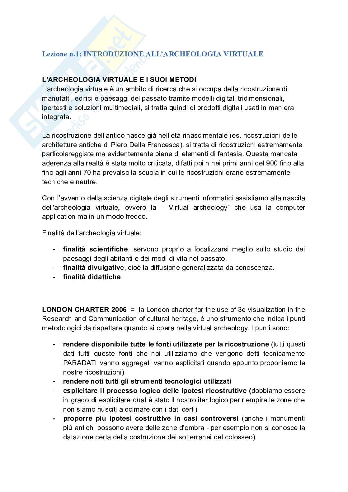 Appunti per l'esame di Tecnologie museali Pag. 1