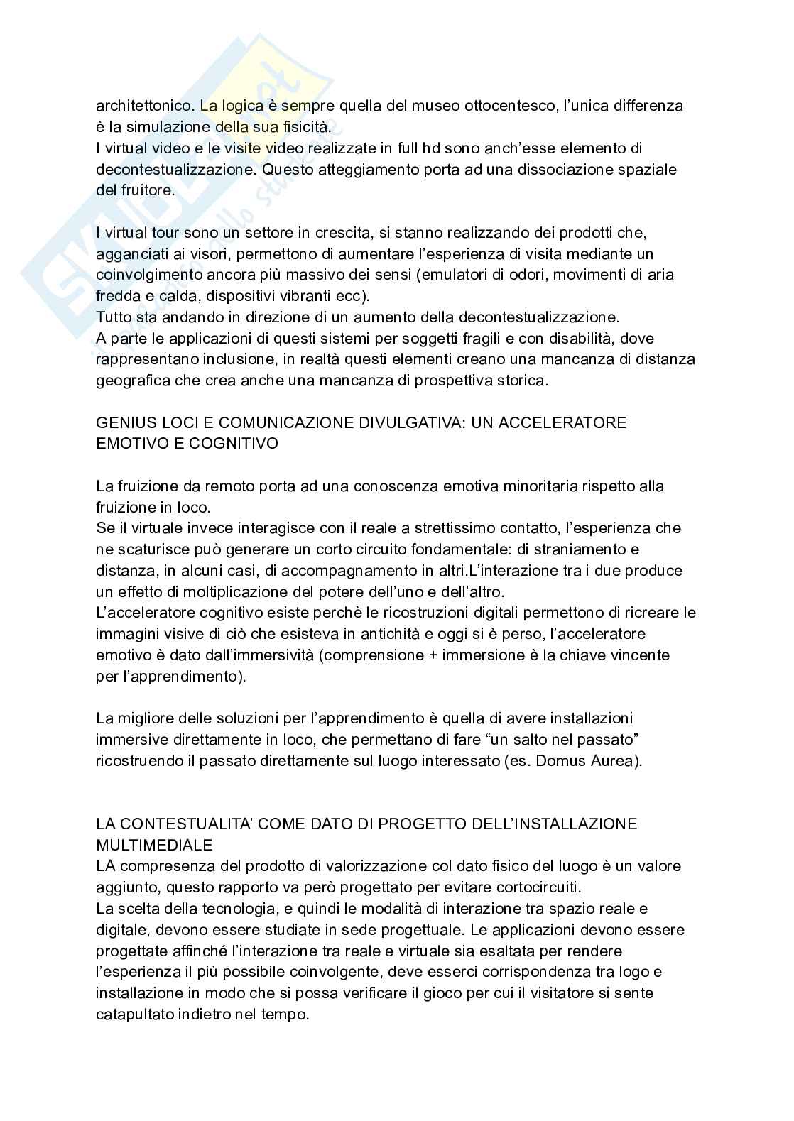 Appunti per l'esame di Tecnologie museali Pag. 36