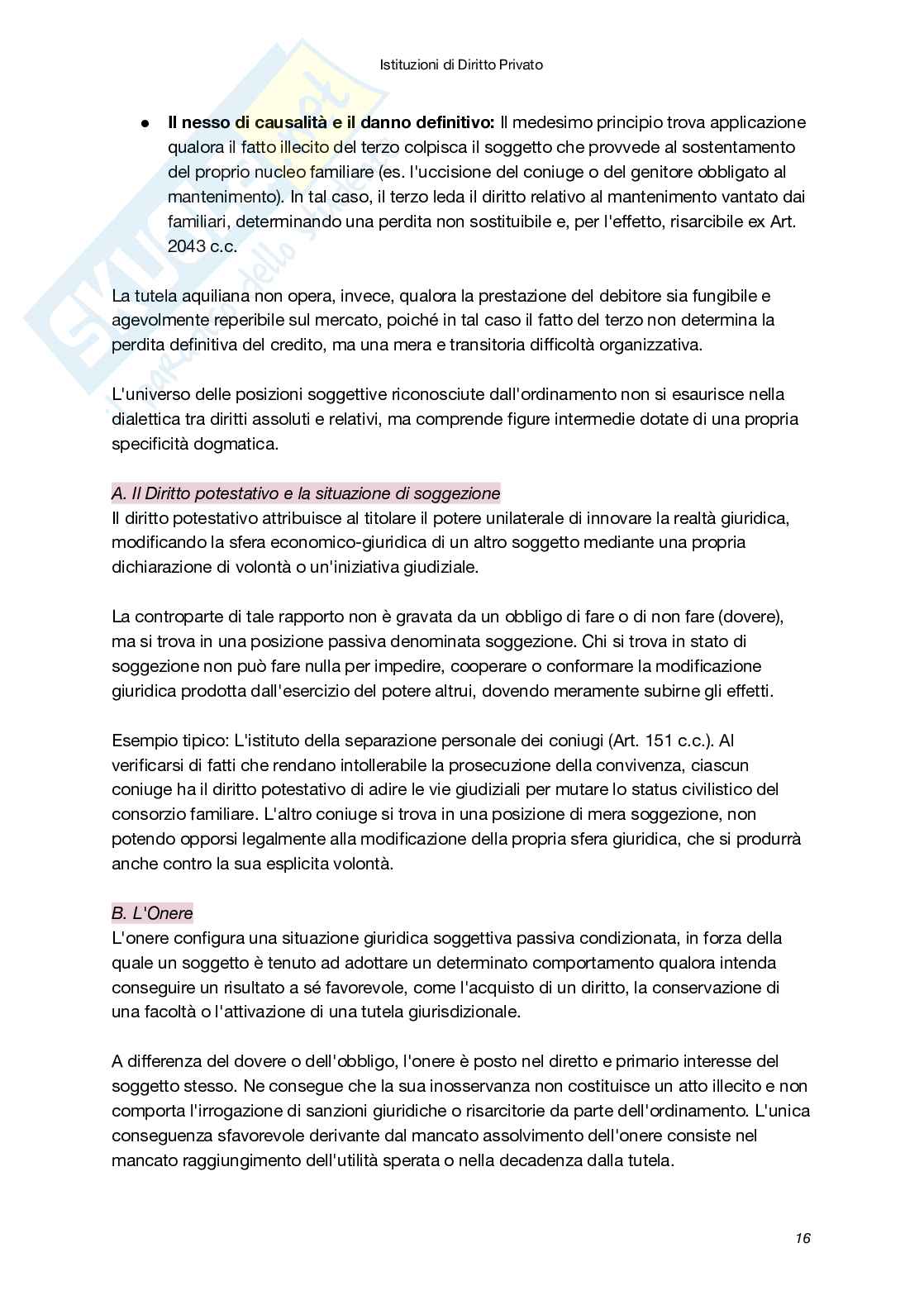Riassunto esame Istituzioni di diritto privato, Prof. Bellomia Valentina, libro consigliato Istituzioni delle leggi civili, Russo, Doria, Lener Pag. 16