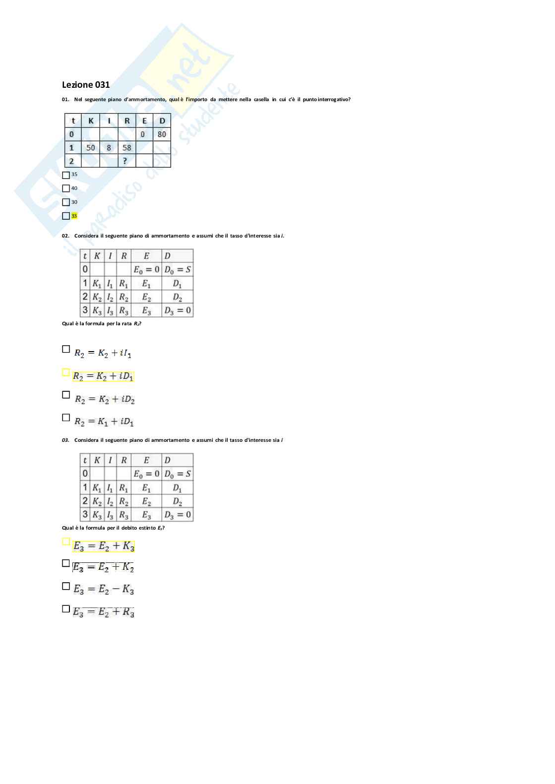 Matematica finanziaria Pag. 41