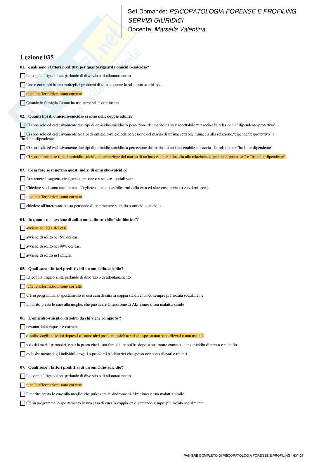 Paniere nuovo completo di psicopatologia forense e profiling (2023)  Pag. 61