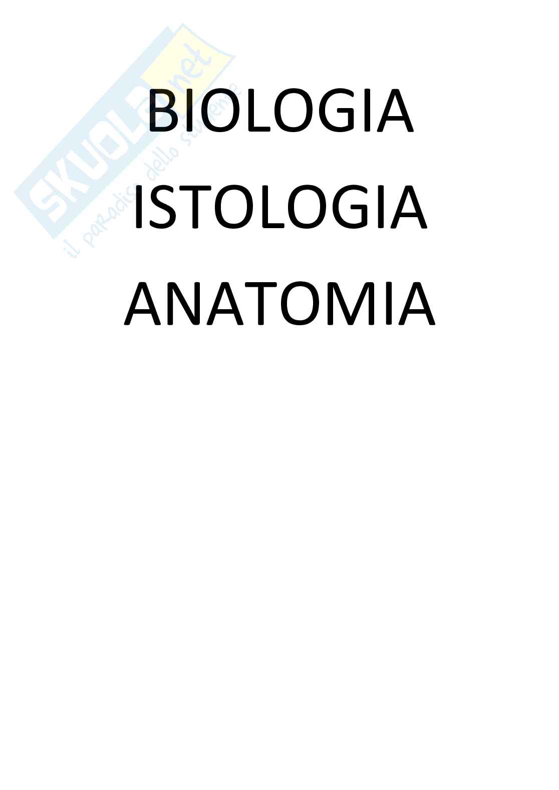 Biologia animale, istologia e anatomia umana Pag. 1