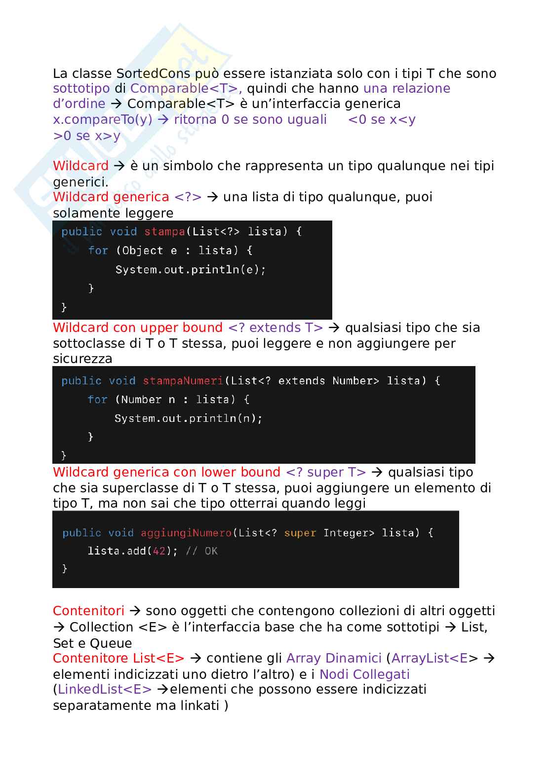 Appunti Laboratorio Programmazione (JAVA) + Progetto Pag. 6