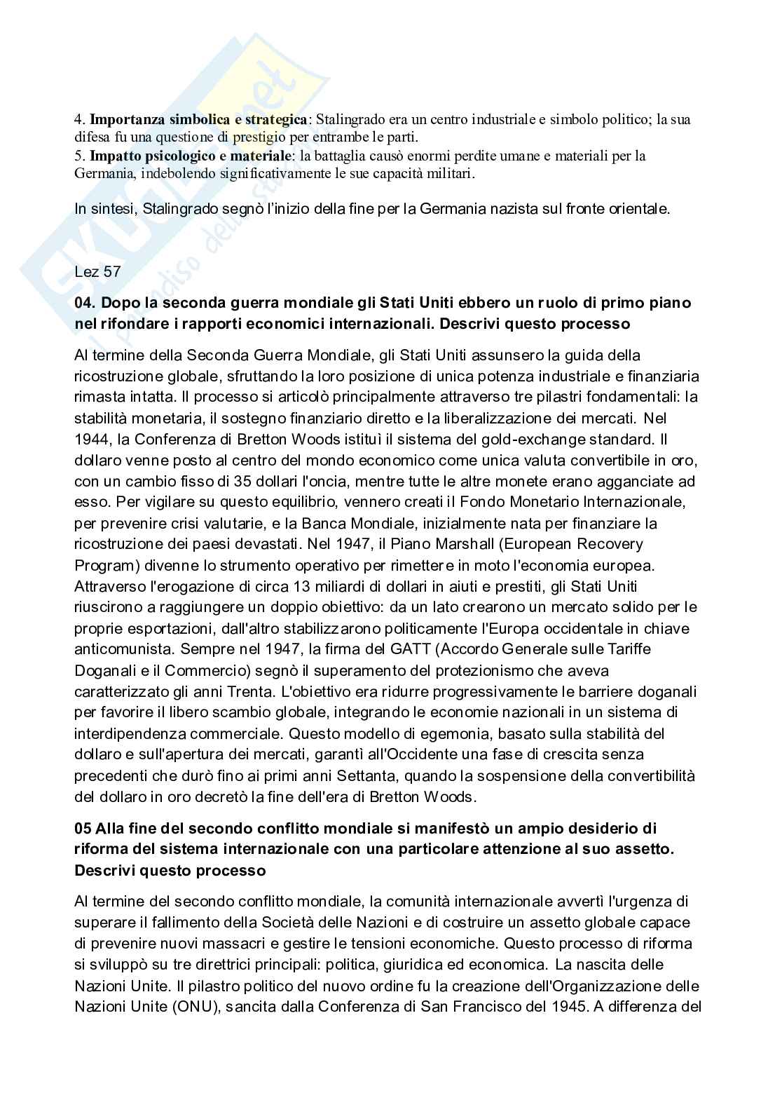 Risposte domande aperte Storia contemporanea aggiornate 2026  Pag. 16