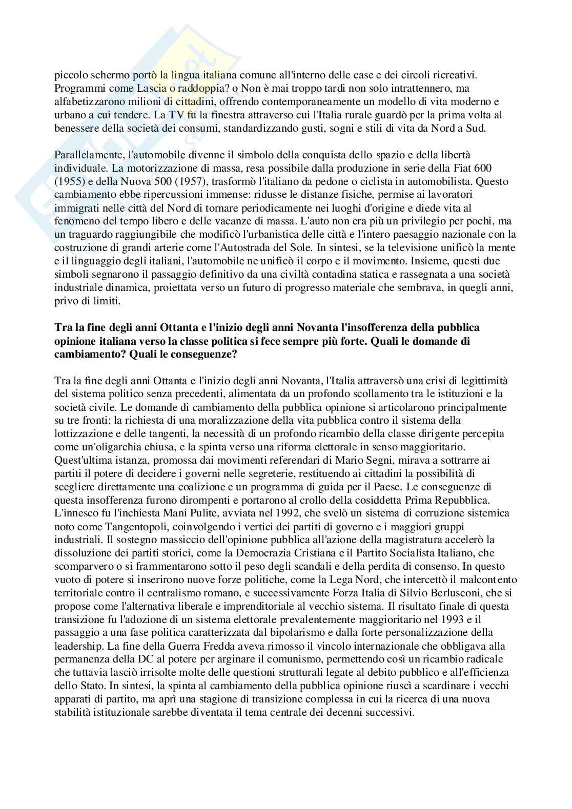 Risposte domande aperte Storia contemporanea aggiornate 2026  Pag. 26