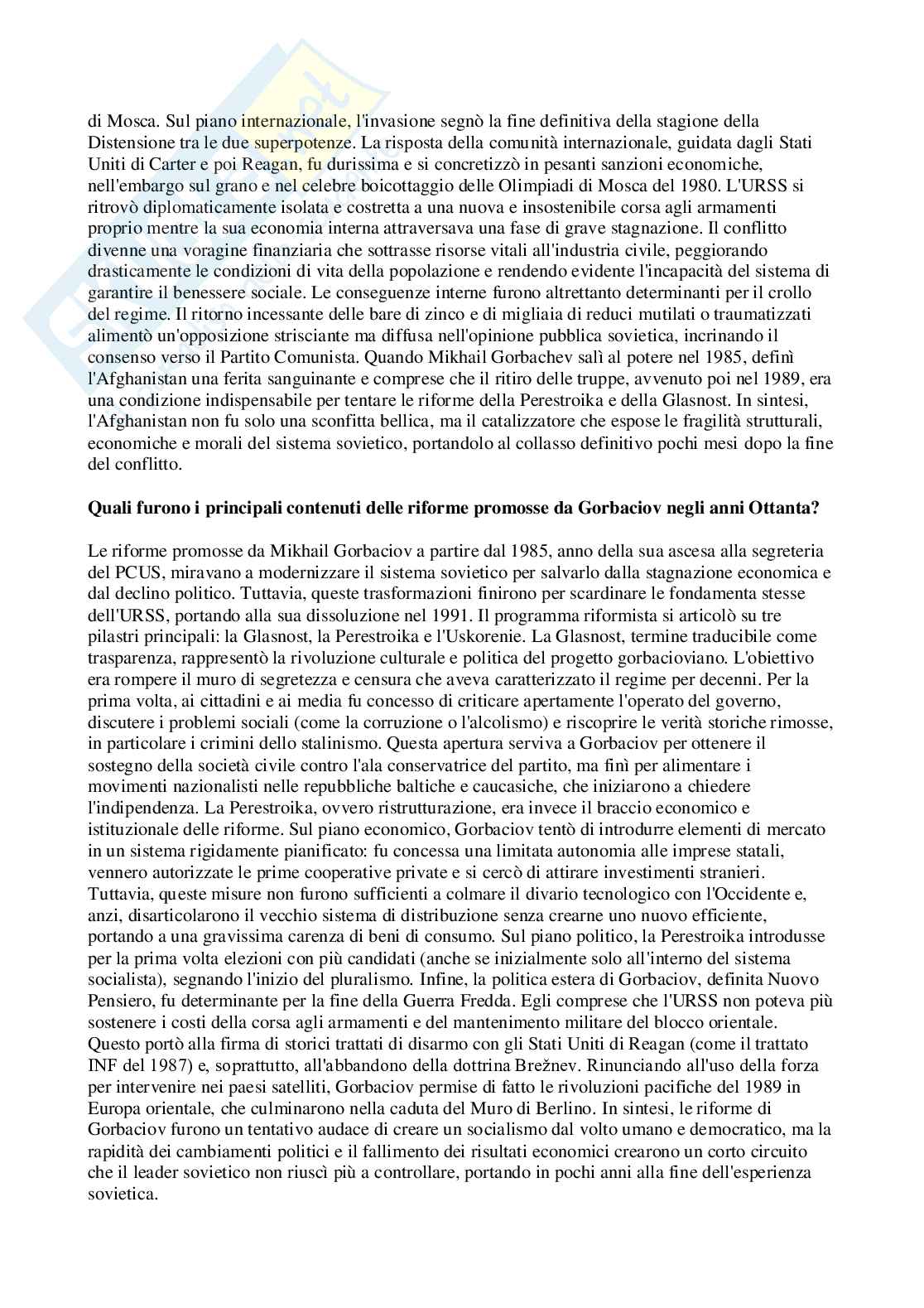 Risposte domande aperte Storia contemporanea aggiornate 2026  Pag. 31