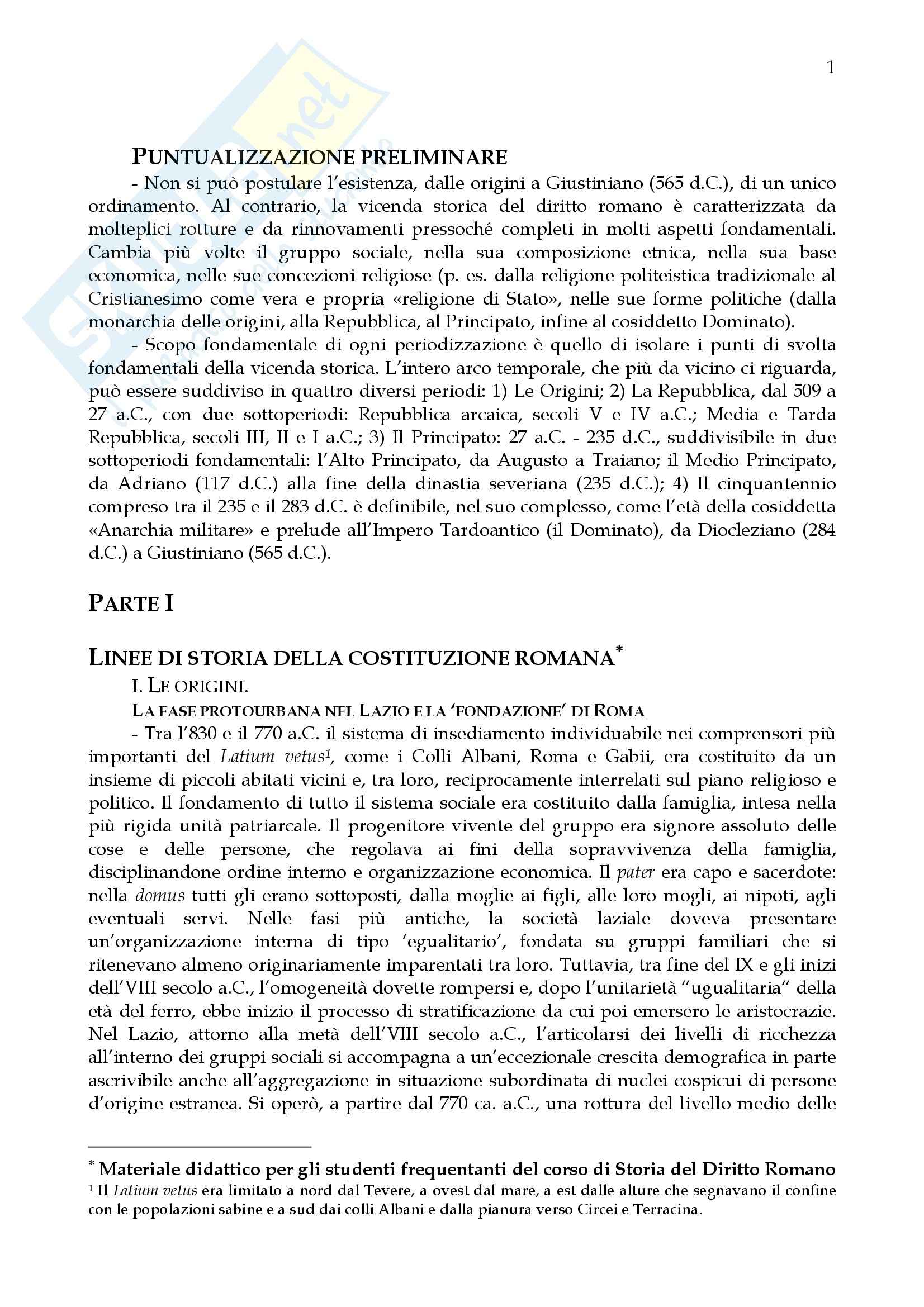 Diritto romano - argomenti generali Pag. 1