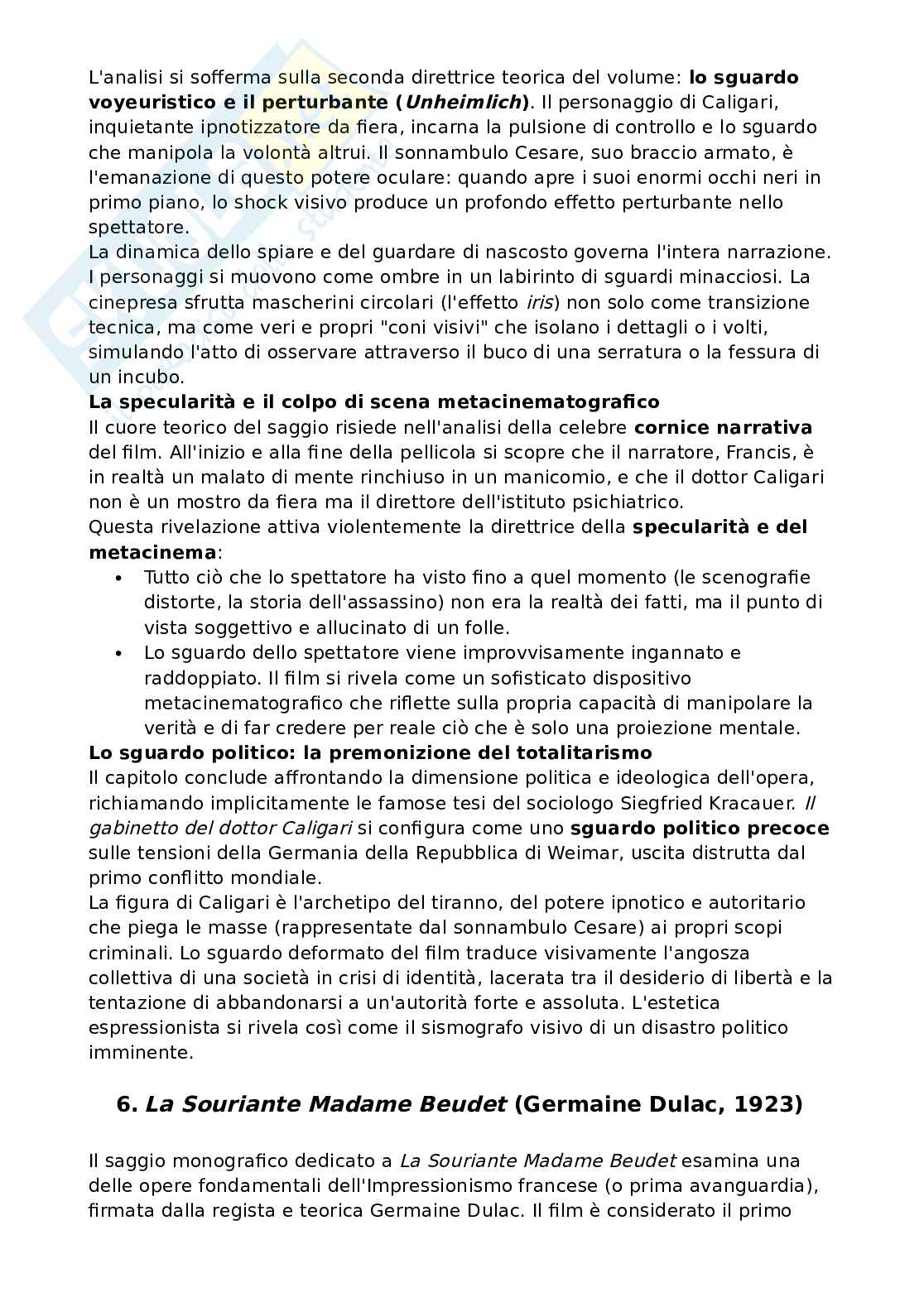 Riassunto esame Storia e teorie del cinema, Prof. Vitella Federico, libro consigliato Il cinema dello sguardo. Dai Lumière a Matrix, Pierotti, Vitella Pag. 11