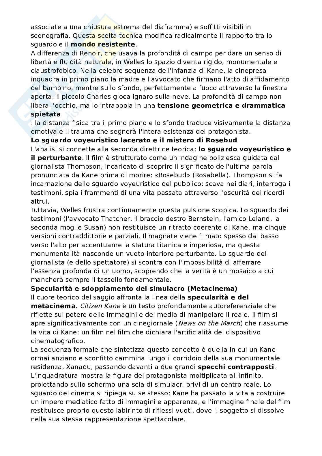 Riassunto esame Storia e teorie del cinema, Prof. Vitella Federico, libro consigliato Il cinema dello sguardo. Dai Lumière a Matrix, Pierotti, Vitella Pag. 31