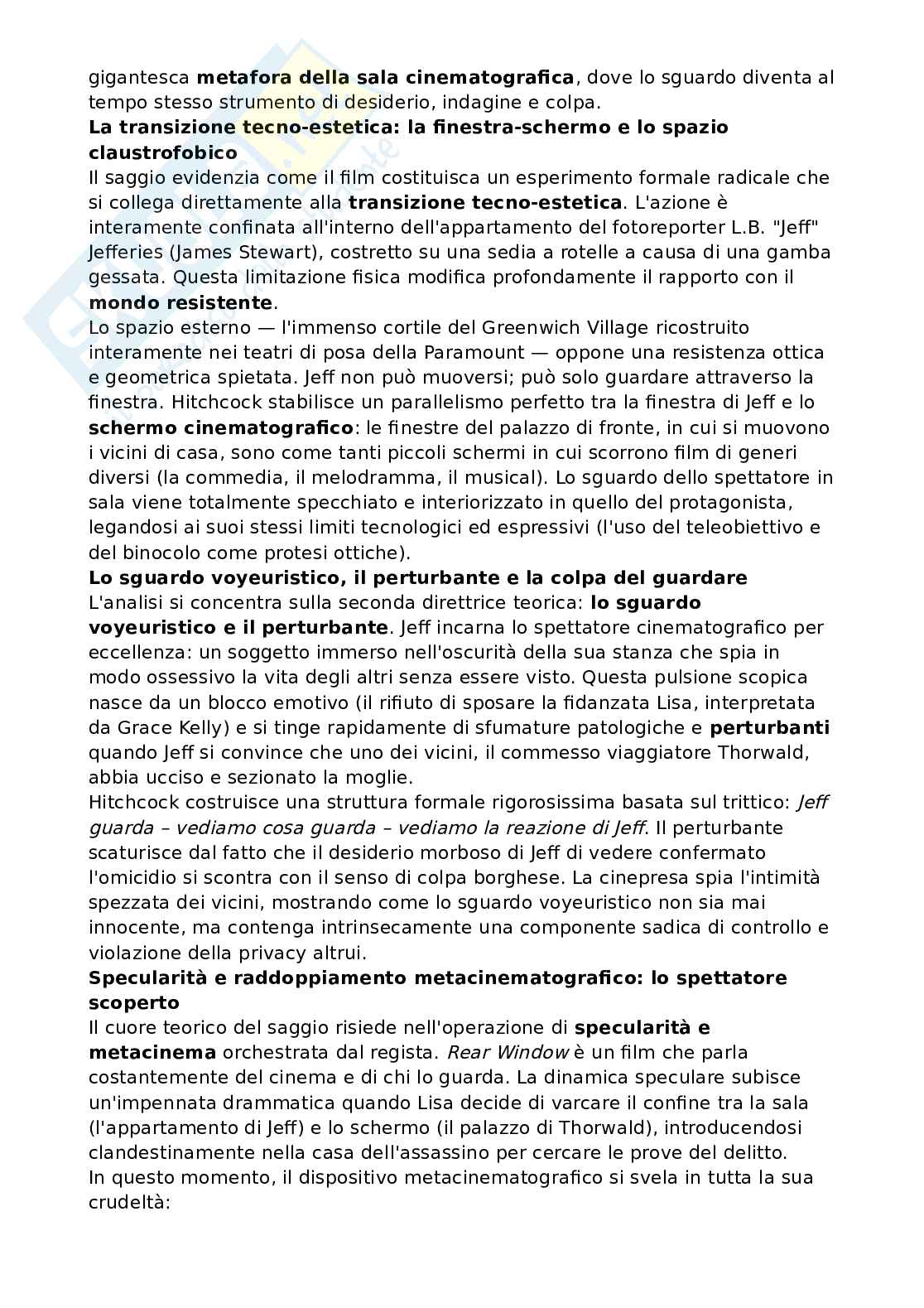 Riassunto esame Storia e teorie del cinema, Prof. Vitella Federico, libro consigliato Il cinema dello sguardo. Dai Lumière a Matrix, Pierotti, Vitella Pag. 41