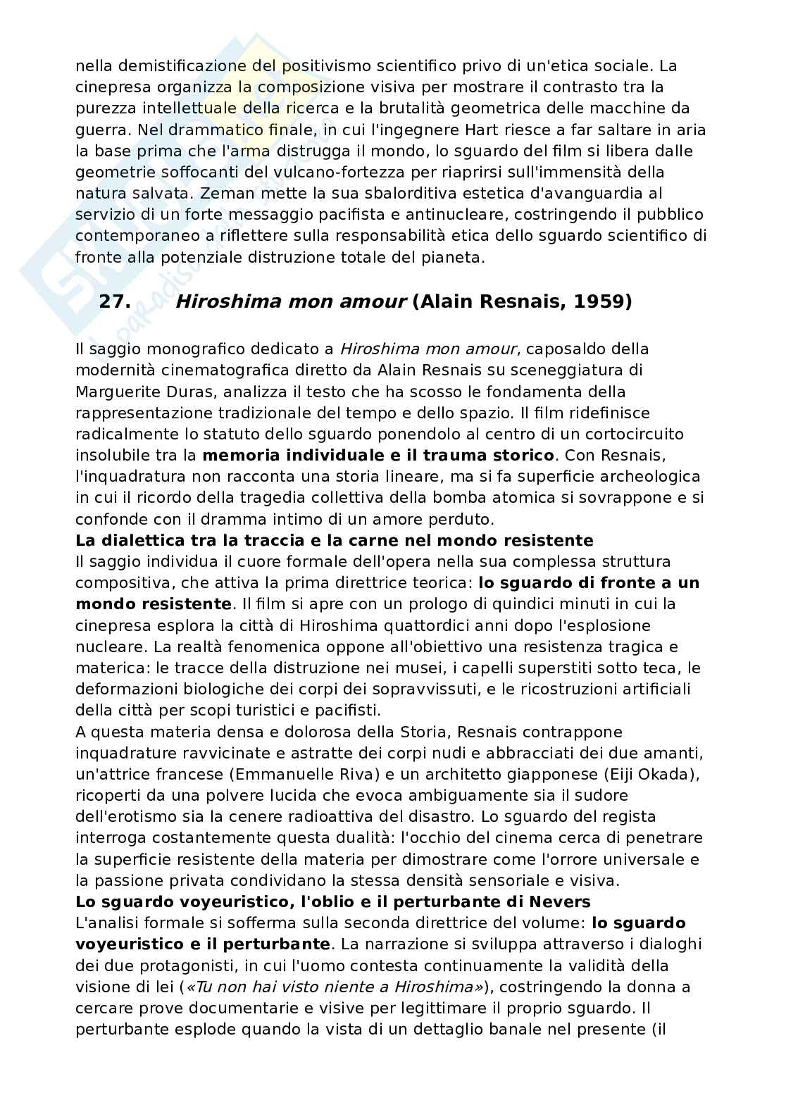Riassunto esame Storia e teorie del cinema, Prof. Vitella Federico, libro consigliato Il cinema dello sguardo. Dai Lumière a Matrix, Pierotti, Vitella Pag. 46